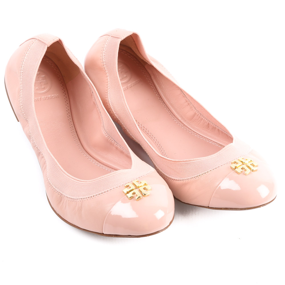 Tory Burch Jolie Pink Leather Ballet Flat