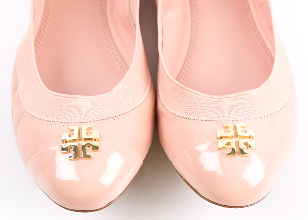 Tory Burch Jolie Pink Leather Ballet Flat