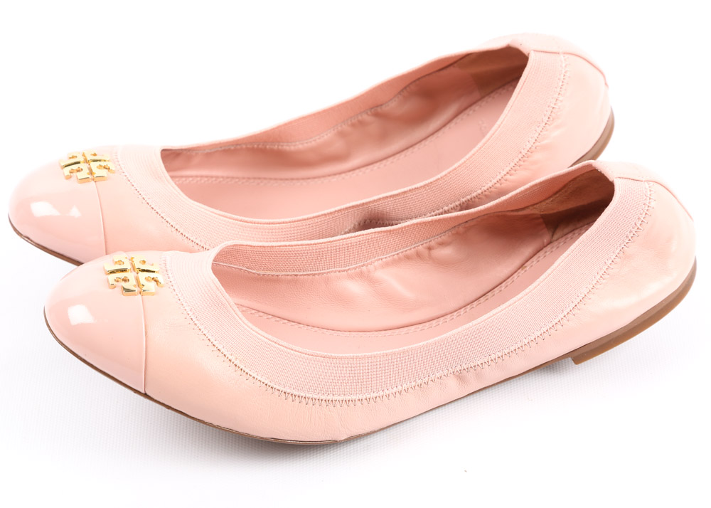 Tory Burch Jolie Pink Leather Ballet Flat
