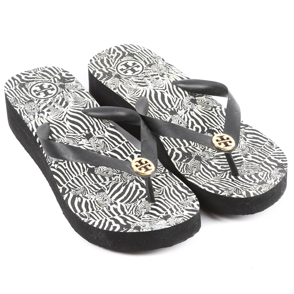 Tory Burch Zebra Wedge Thong Sandal