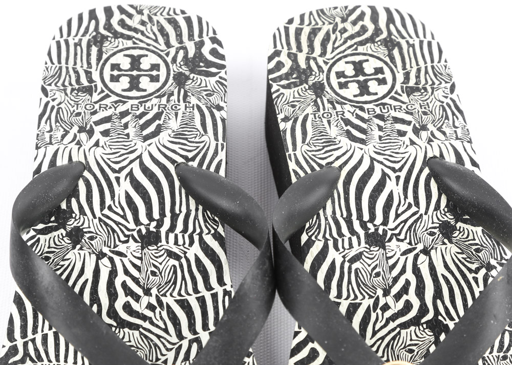 Tory Burch Zebra Wedge Thong Sandal
