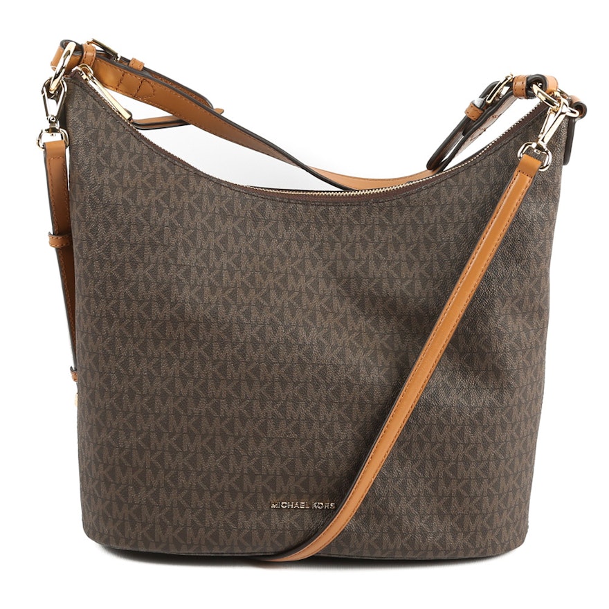 MICHAEL Michael Kors Coated Canvas and Leather Lupita Hobo Bag