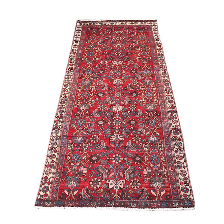 Hand-Knotted Persian Malayer Wool Long Rug