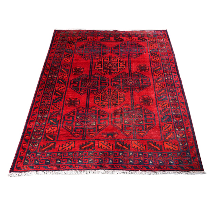 Hand Knotted Turkmen Wool Rug