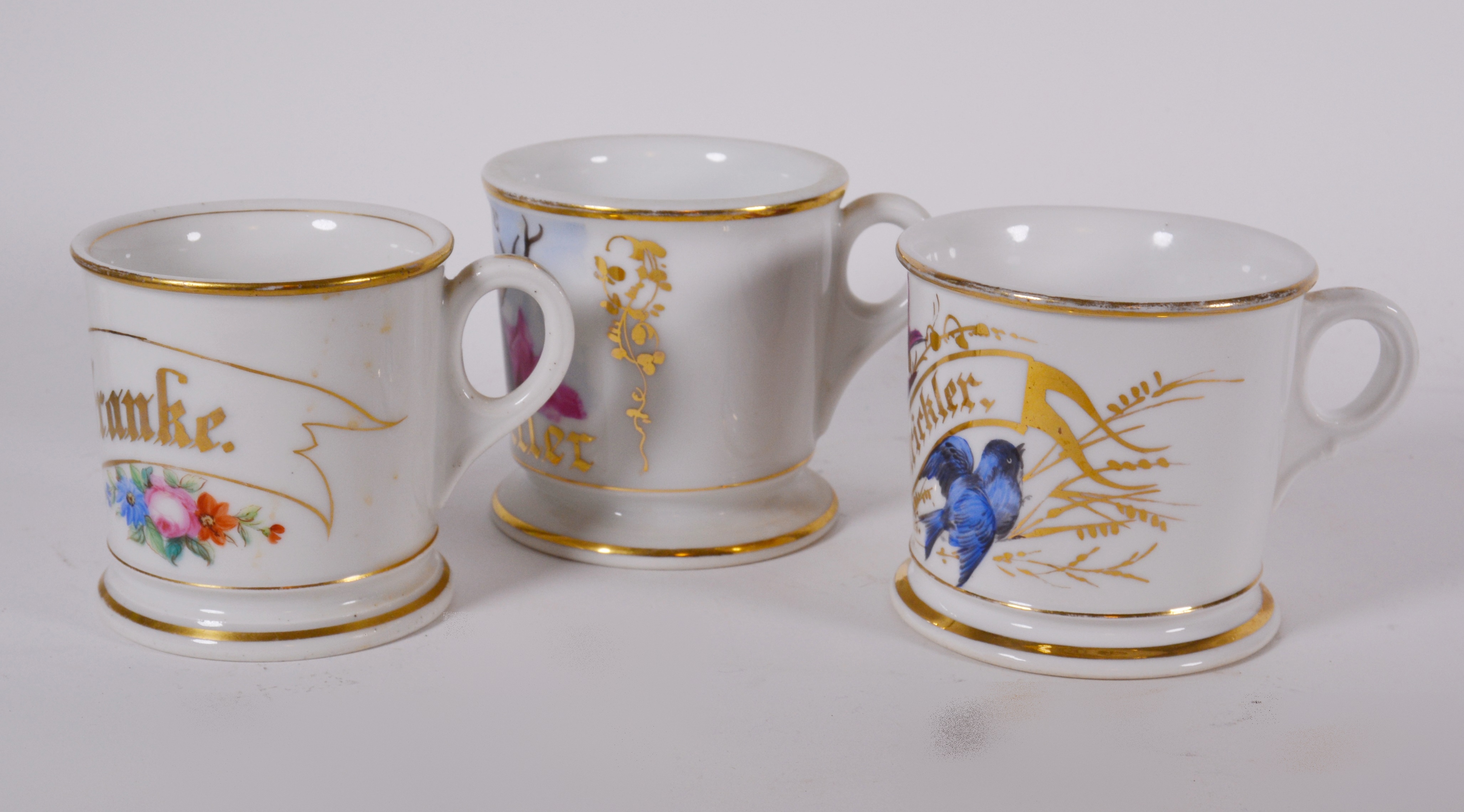 Antique Personalized Porcelain Shaving Mugs
