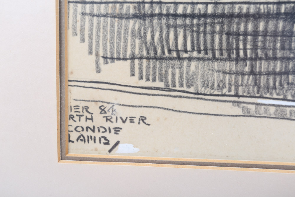Ella Condie Lamb Drawing "Pier 84 North River"