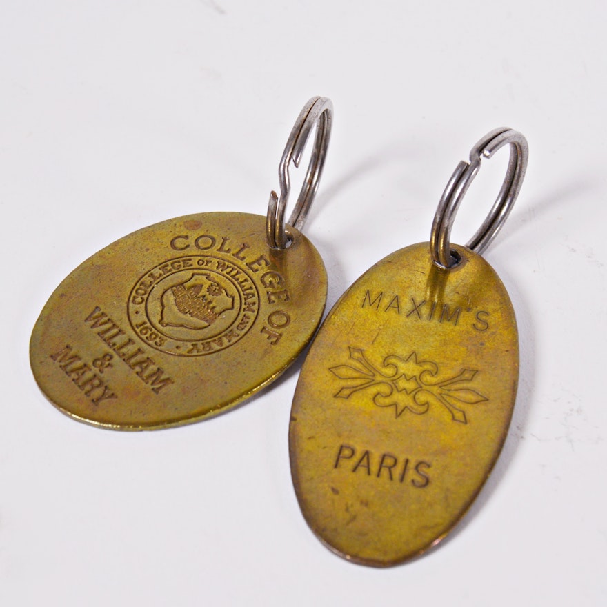 Vintage Oval Brass Keychains