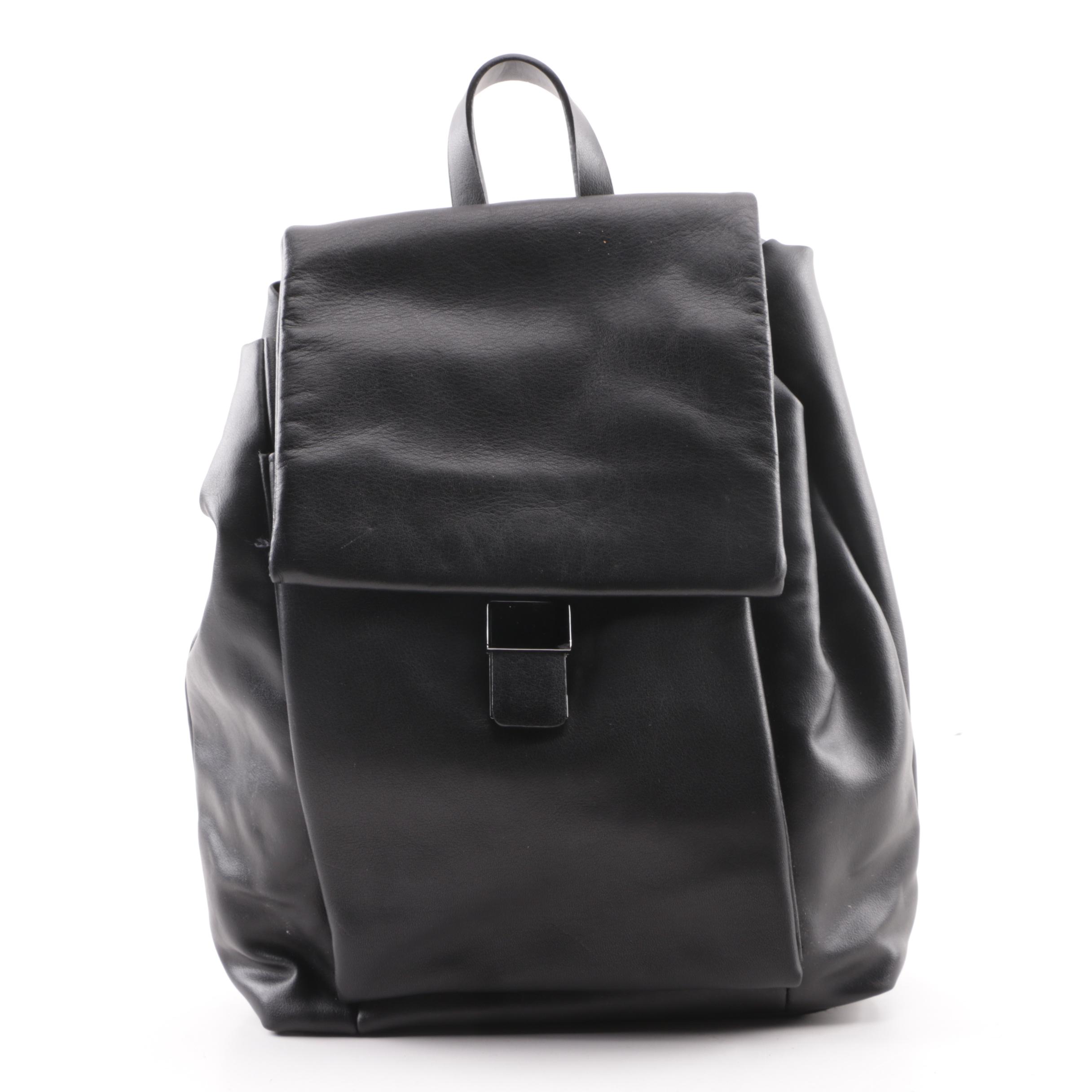 Francis Model Venezia Red Leather Bucket Bag with Black Leather Backpack Purse