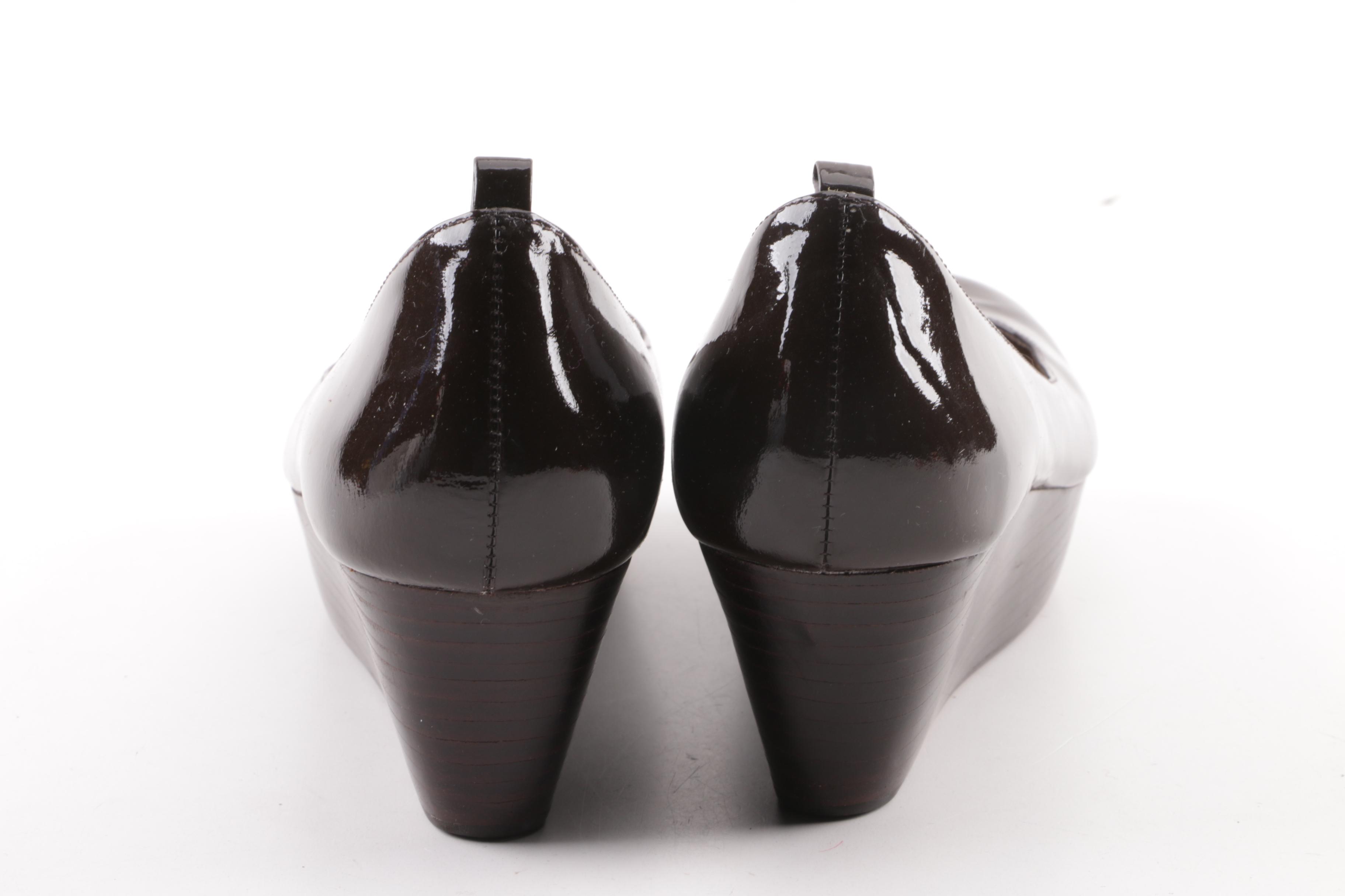 Kate Spade New York Dark Brown Patent Leather Platform Pumps