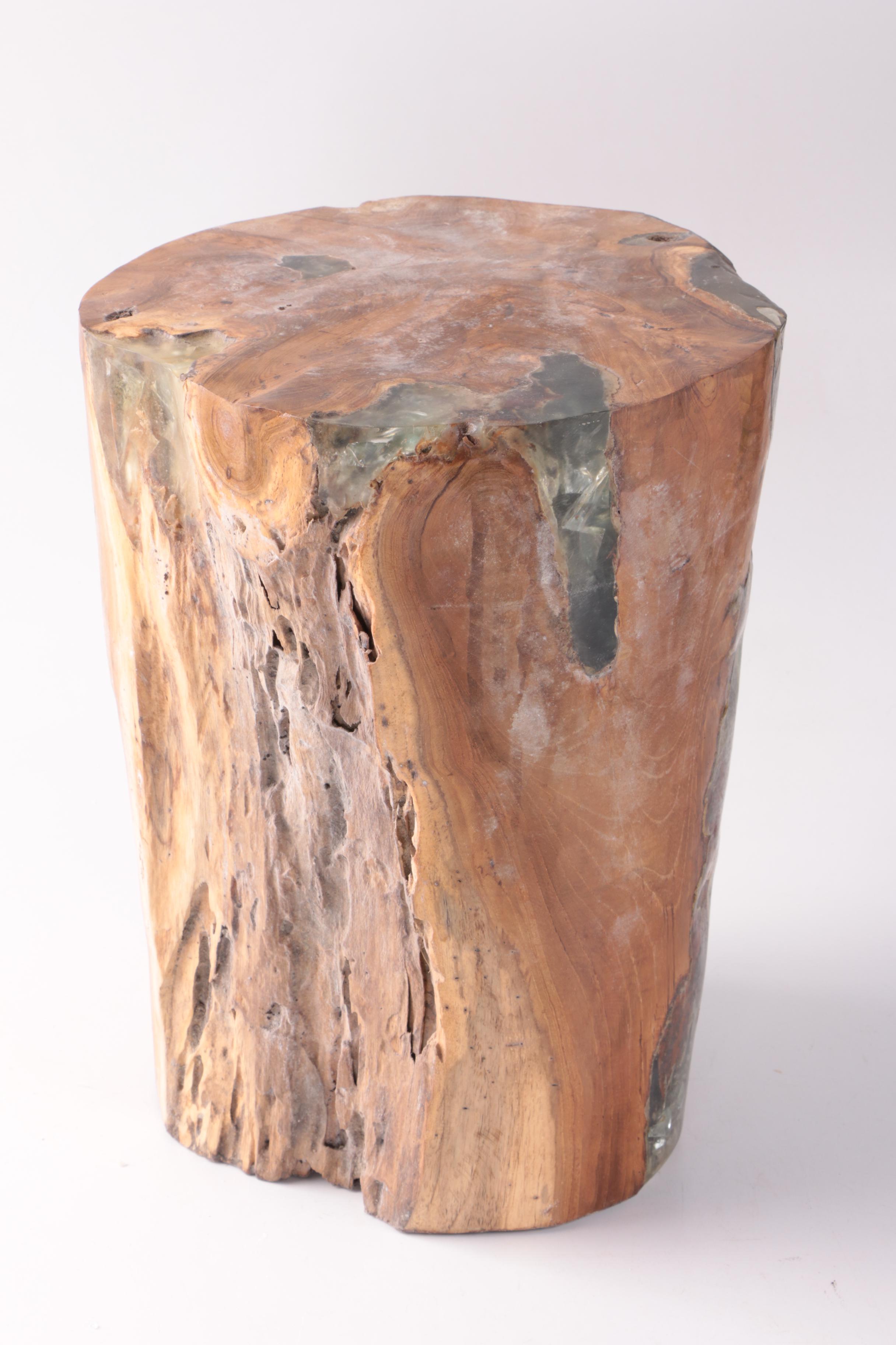 "Illusions" Mango Wood Stool