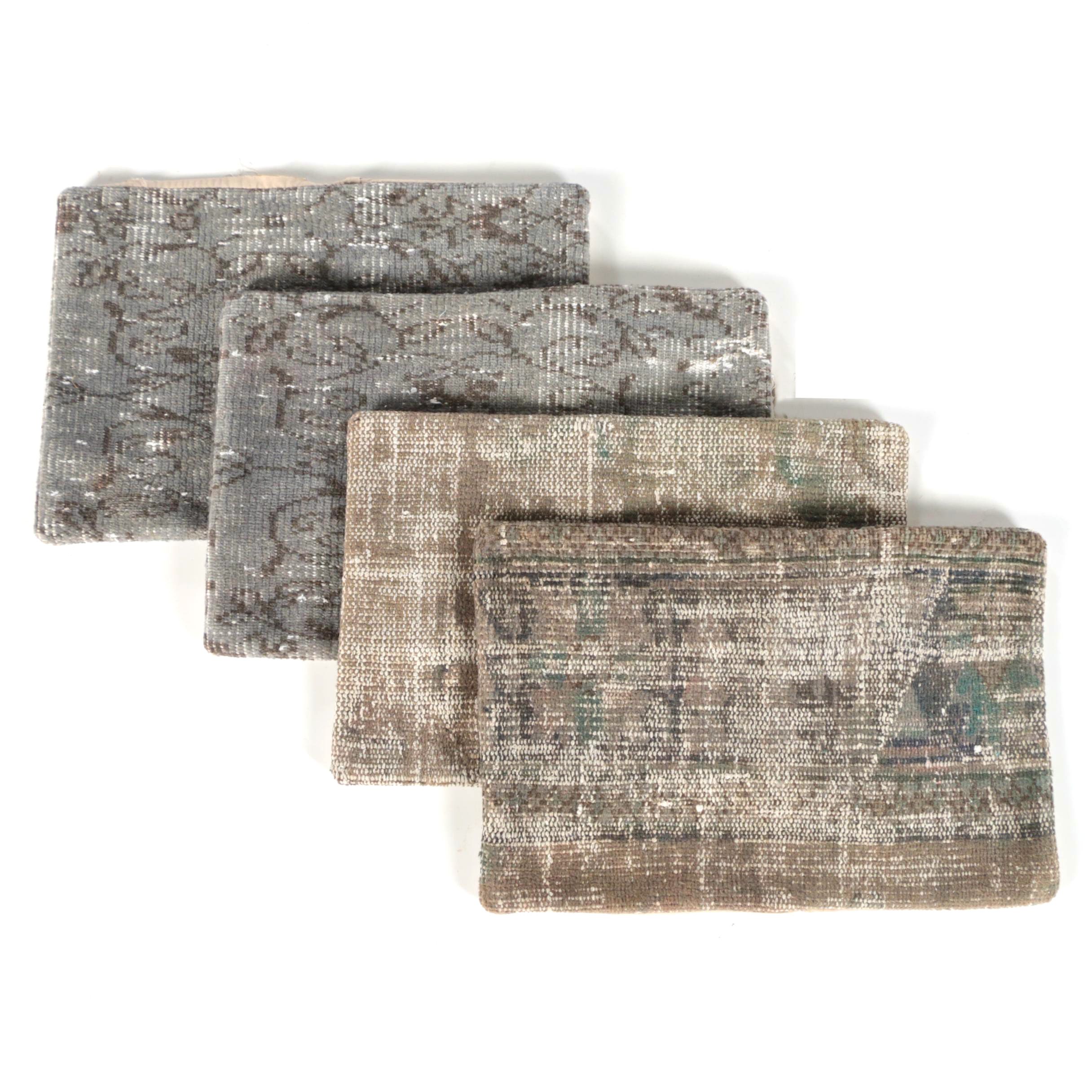 Turkish Overdyed Wool Rug Pillow Covers with Zipper Closure