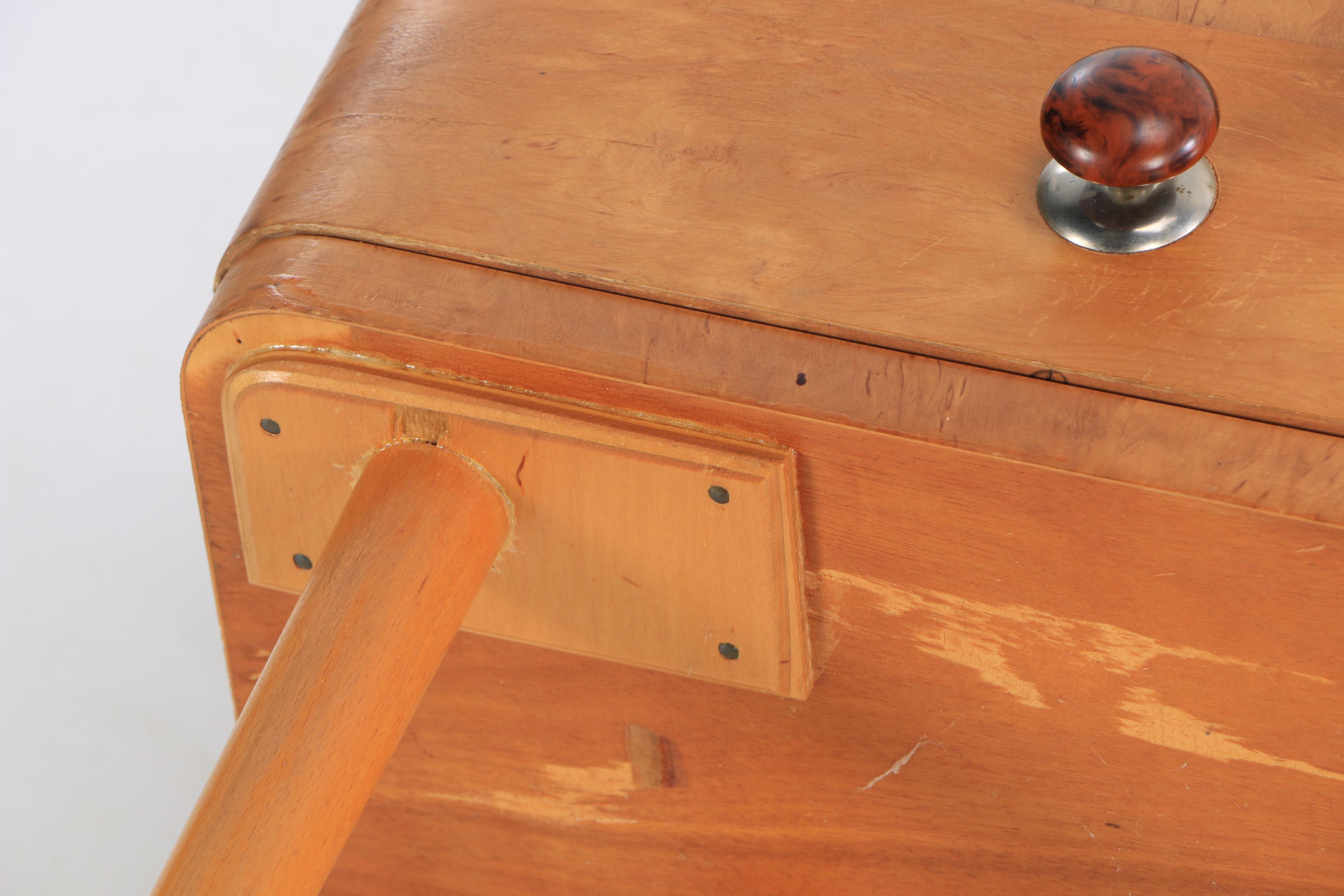 Mid Century Modern Console with Black Glass Top