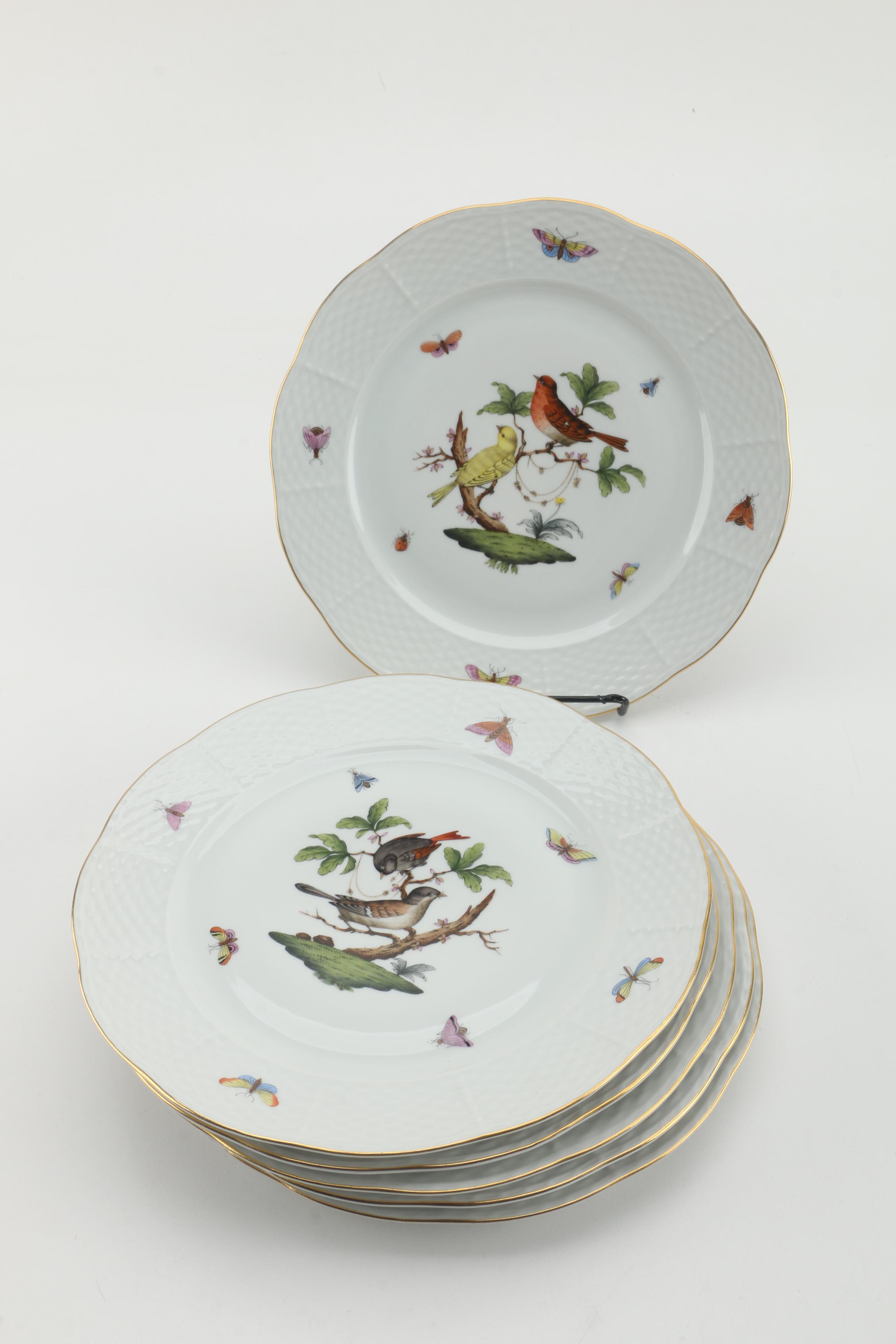 Herend Hungary "Rothschild Bird" Porcelain Dinnerware