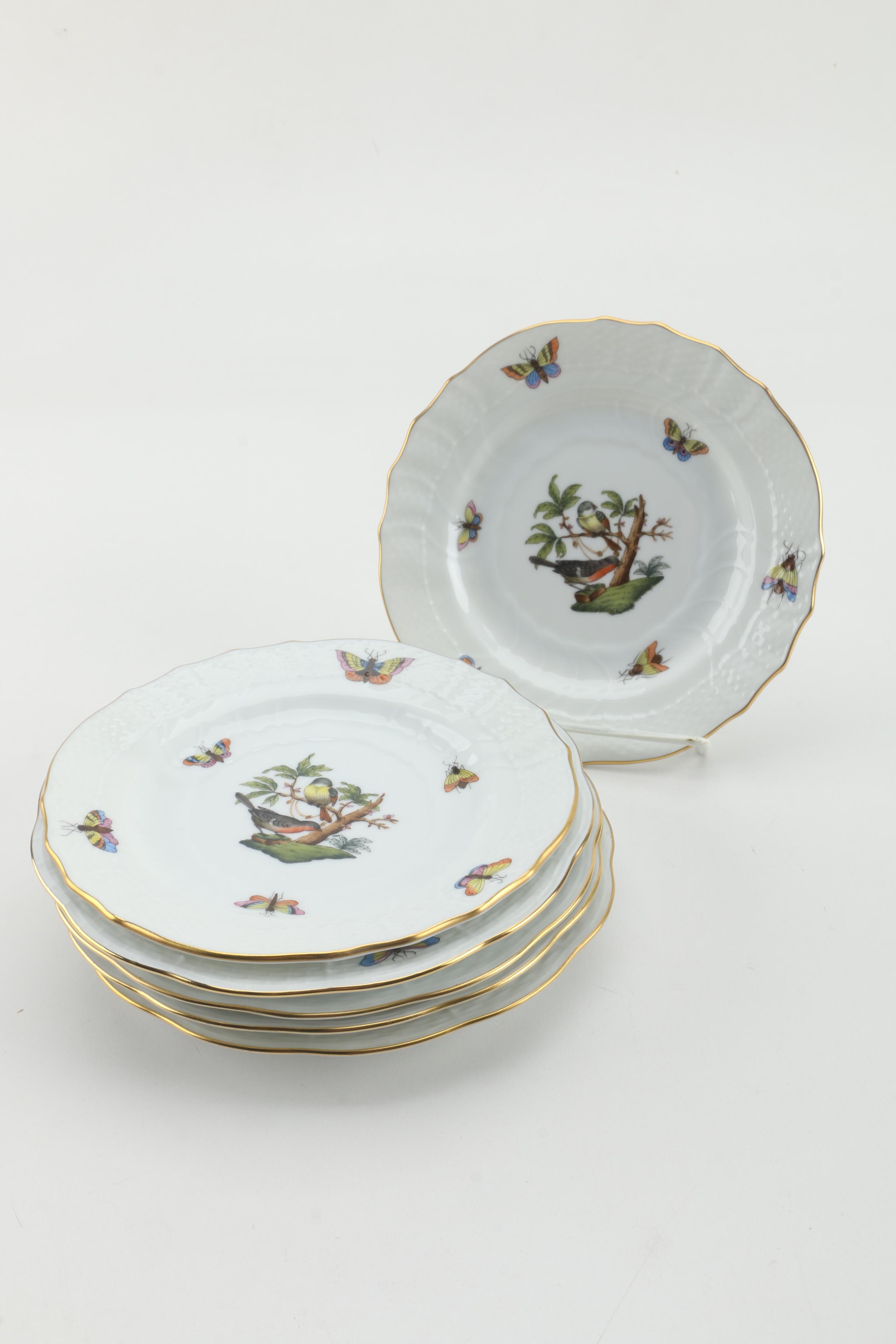 Herend Hungary "Rothschild Bird" Porcelain Dinnerware