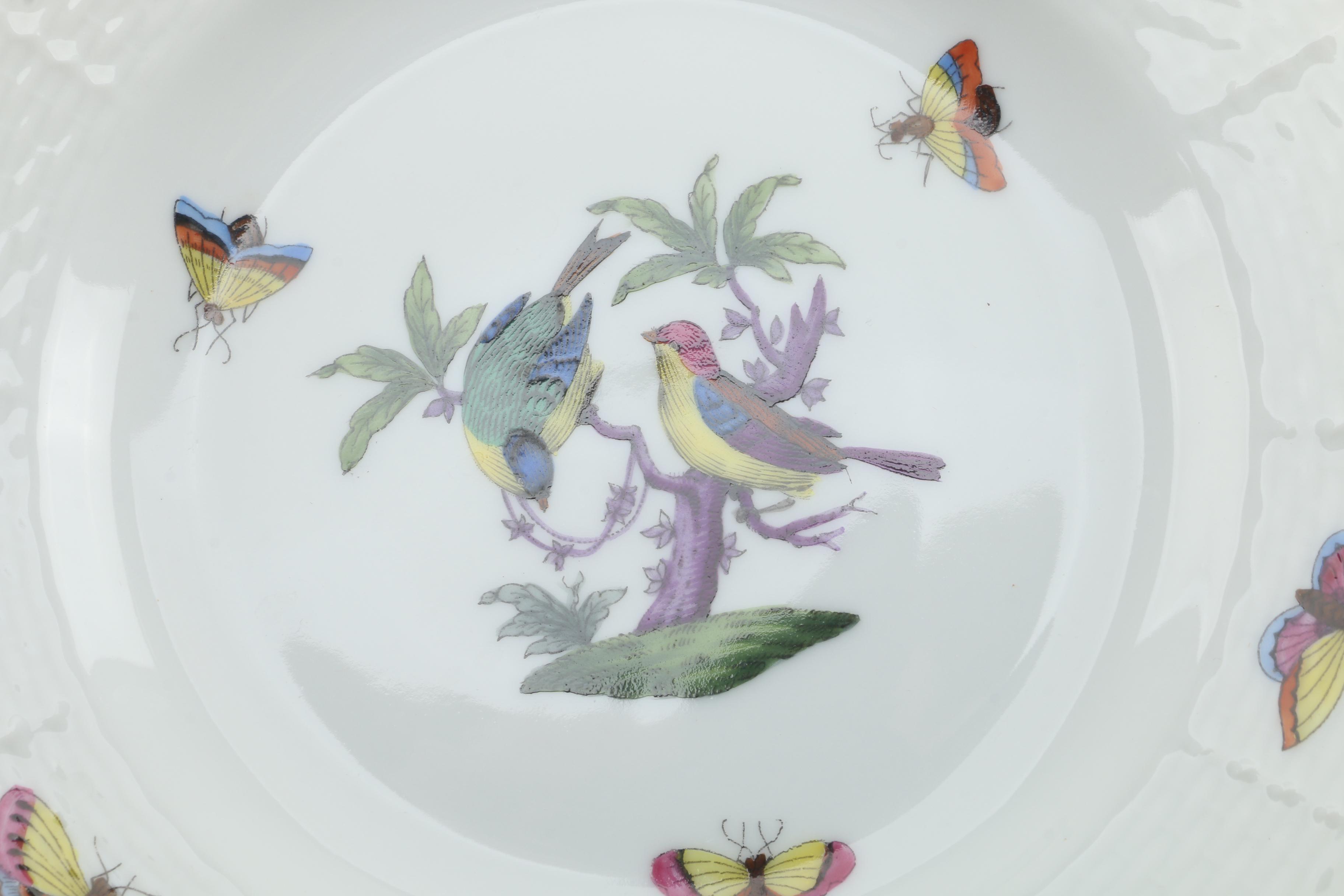 Herend Hungary "Rothschild Bird" Porcelain Dinnerware