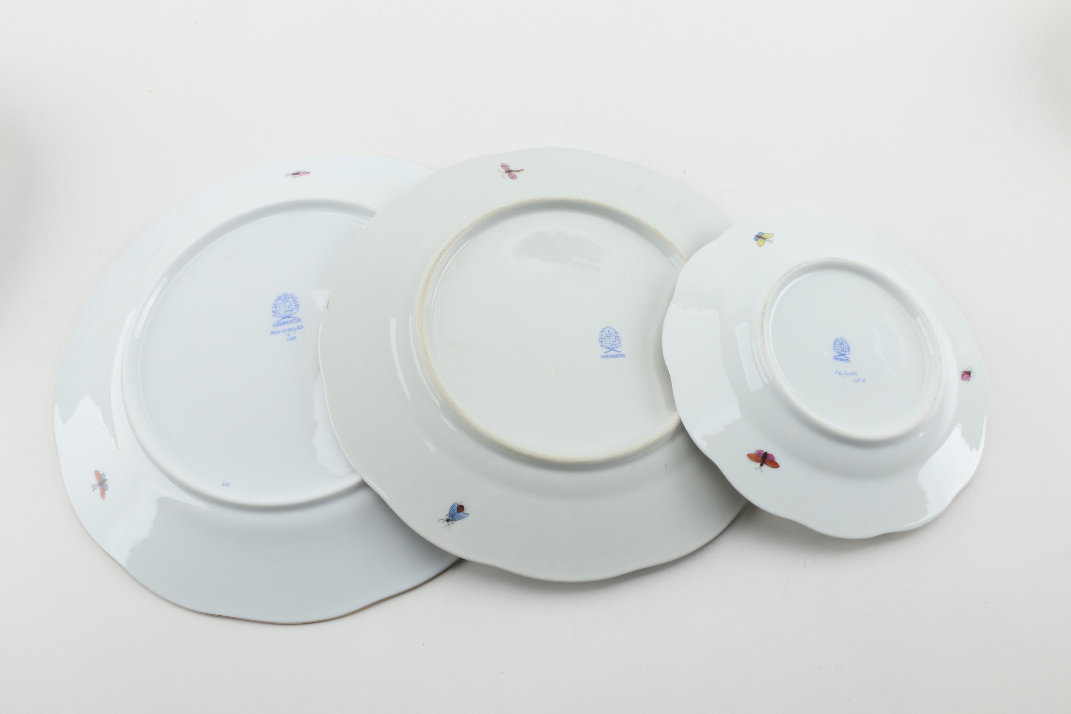 Herend Hungary "Rothschild Bird" Porcelain Dinnerware