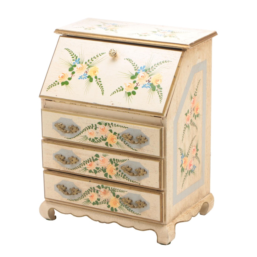 Vintage Jewelry Chest with Floral Motifs