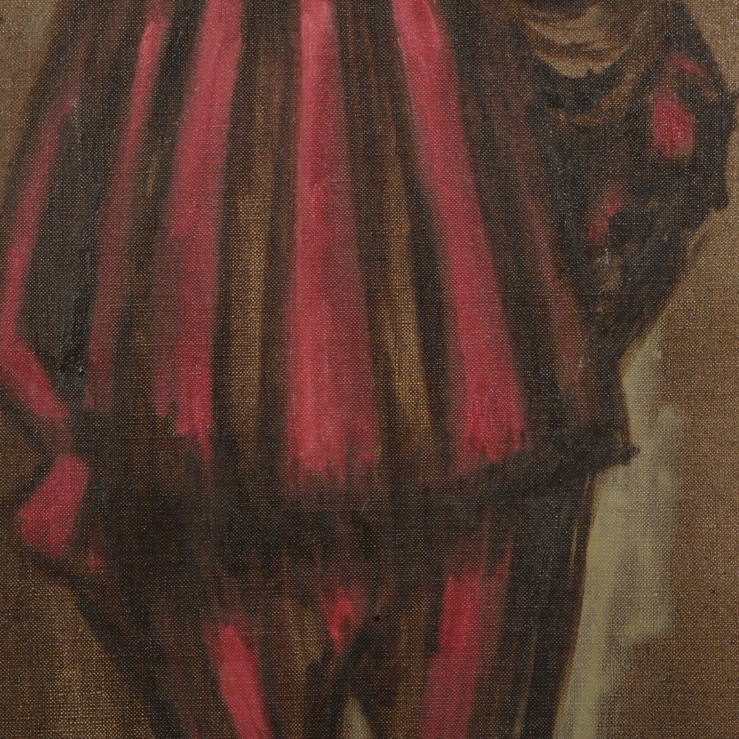 Chet Thompson MCM Jester Oil Painting of Clown