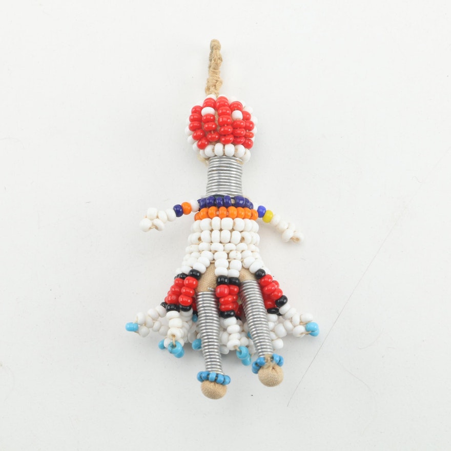 African Inspired Beaded Wire Doll
