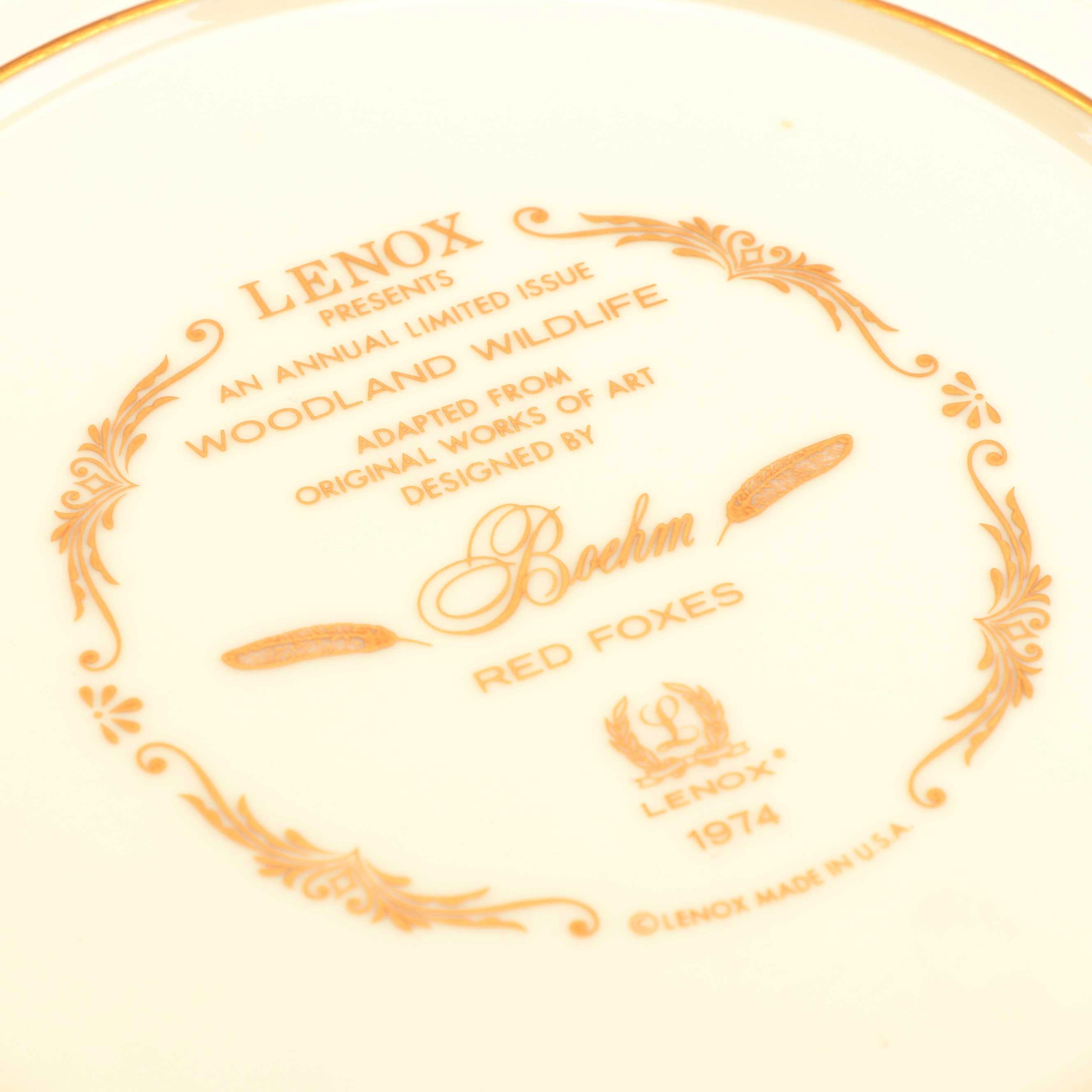 1974-1977 Lenox "Woodland Wildlife" Boehm Collector Plates