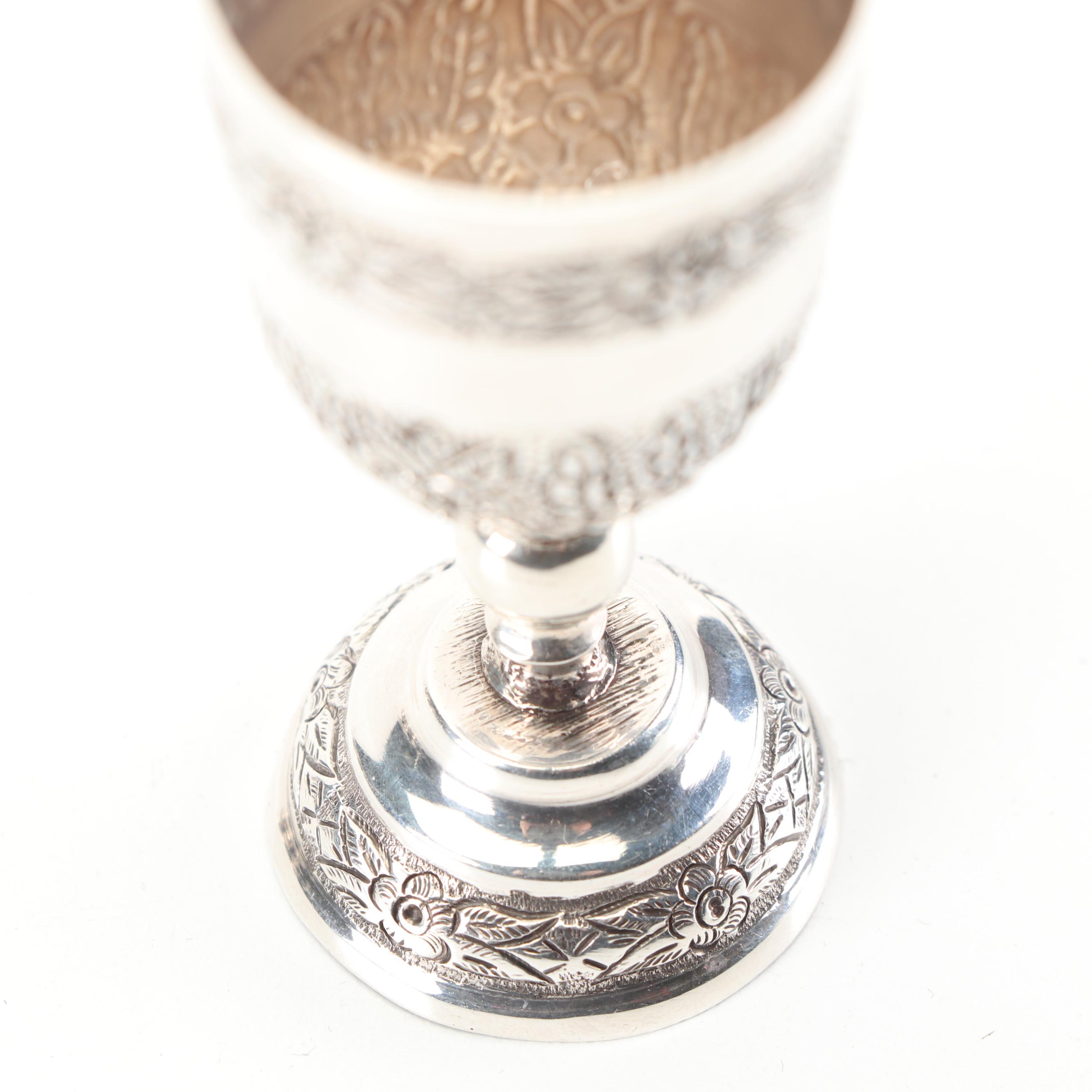 Vintage Sanborns "Aztec Rose" Mexican Sterling Silver Cordial Set