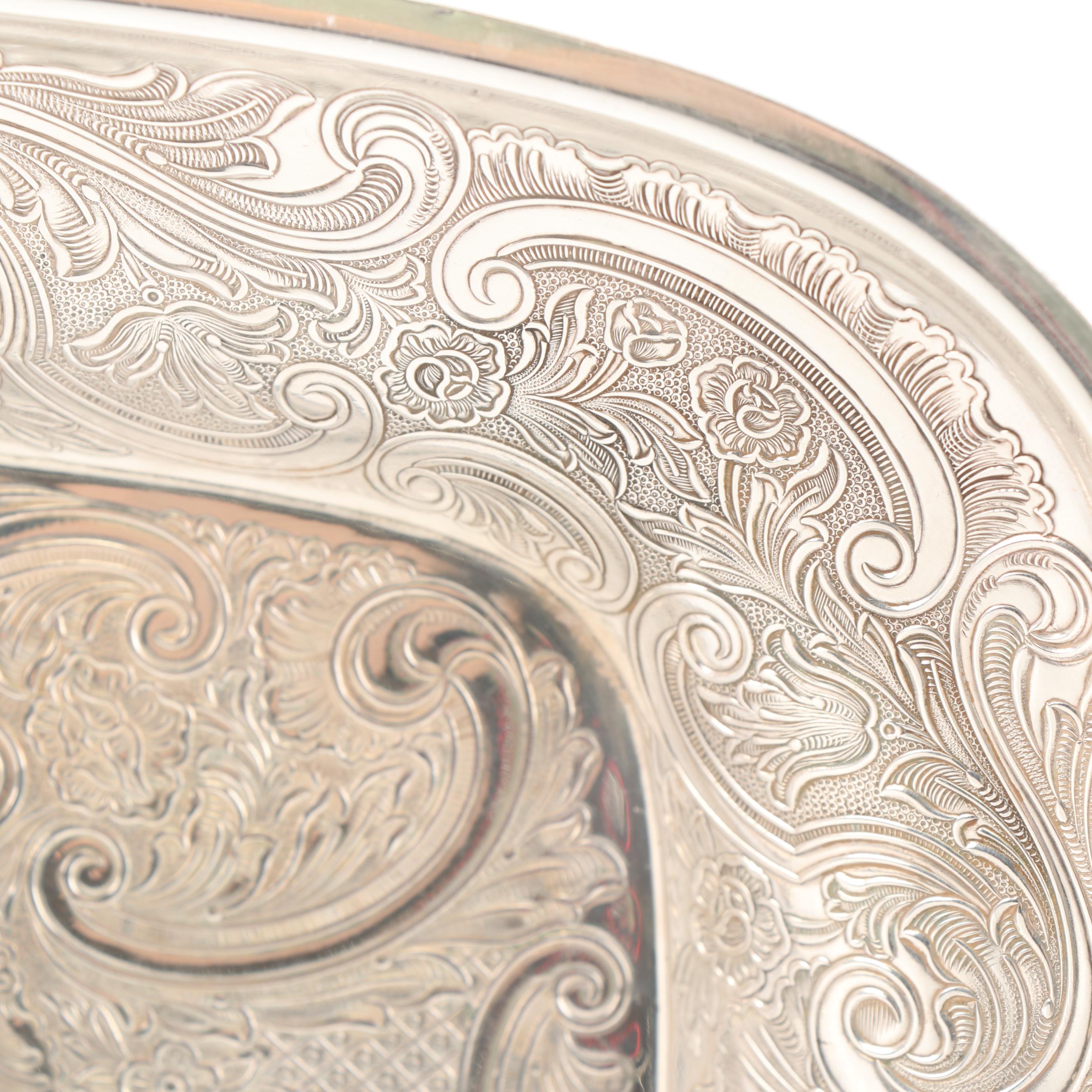English Silver Plate Trays and Serving Bowl featuring Barker Ellis Silver Co.