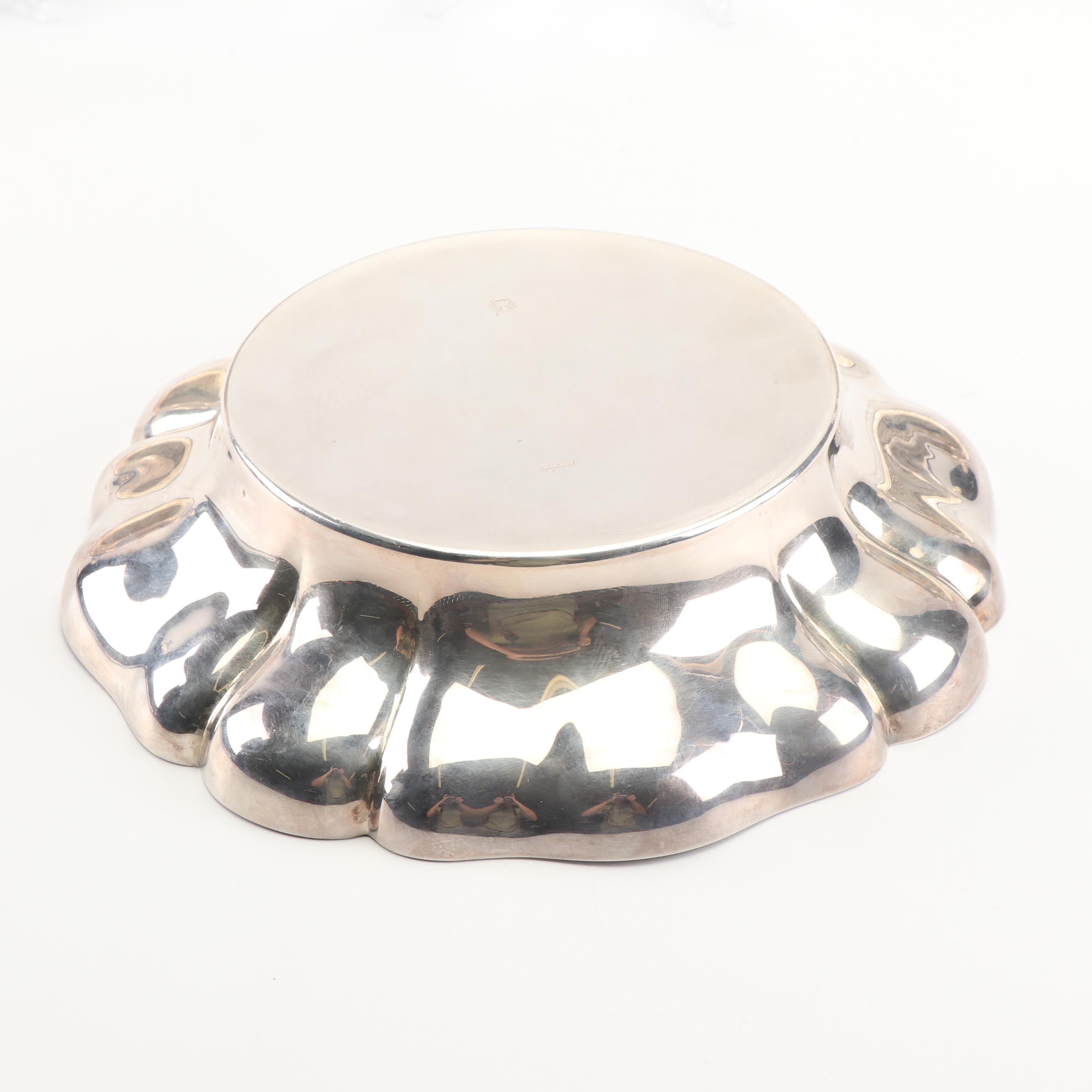English Silver Plate Trays and Serving Bowl featuring Barker Ellis Silver Co.