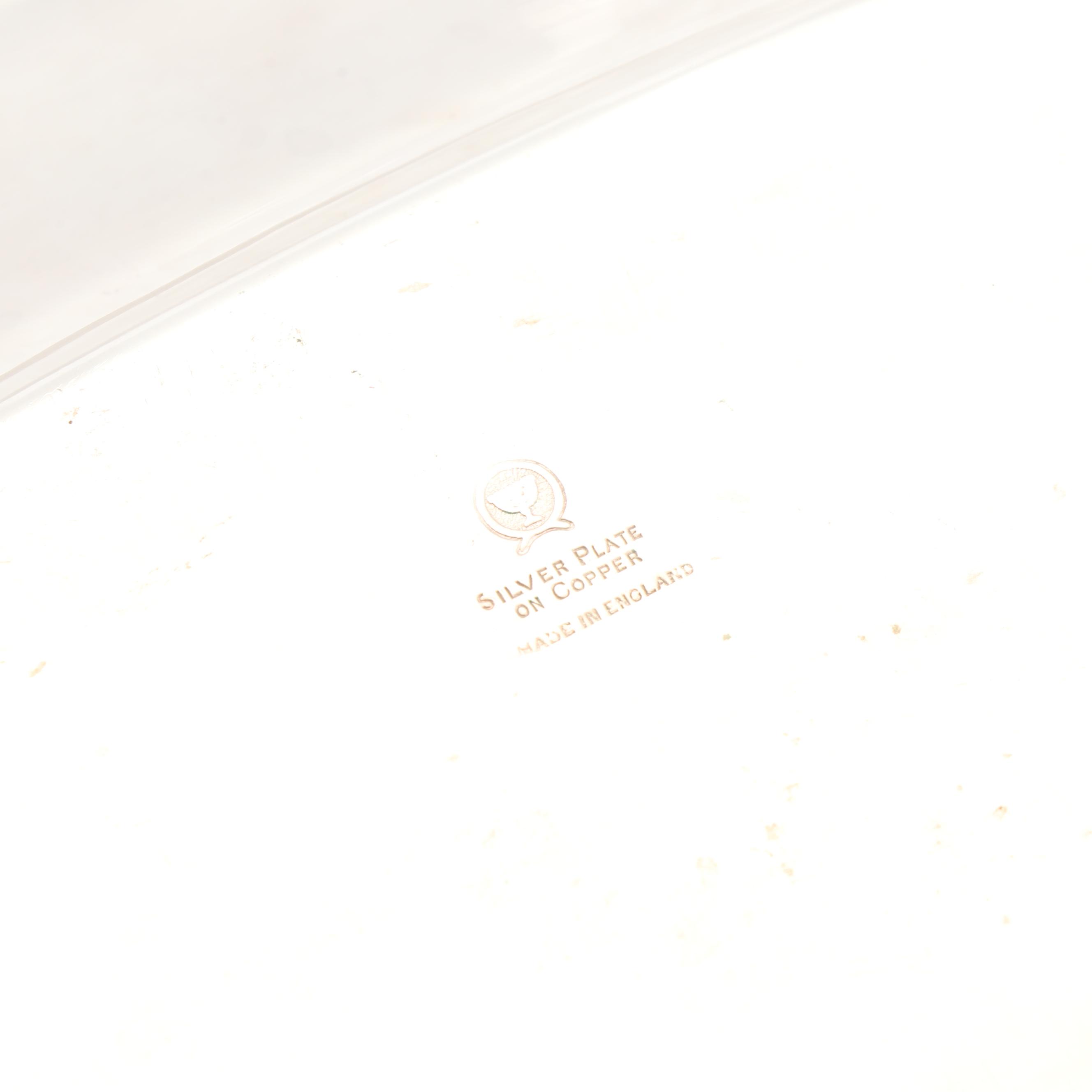 English Silver Plate Trays and Serving Bowl featuring Barker Ellis Silver Co.