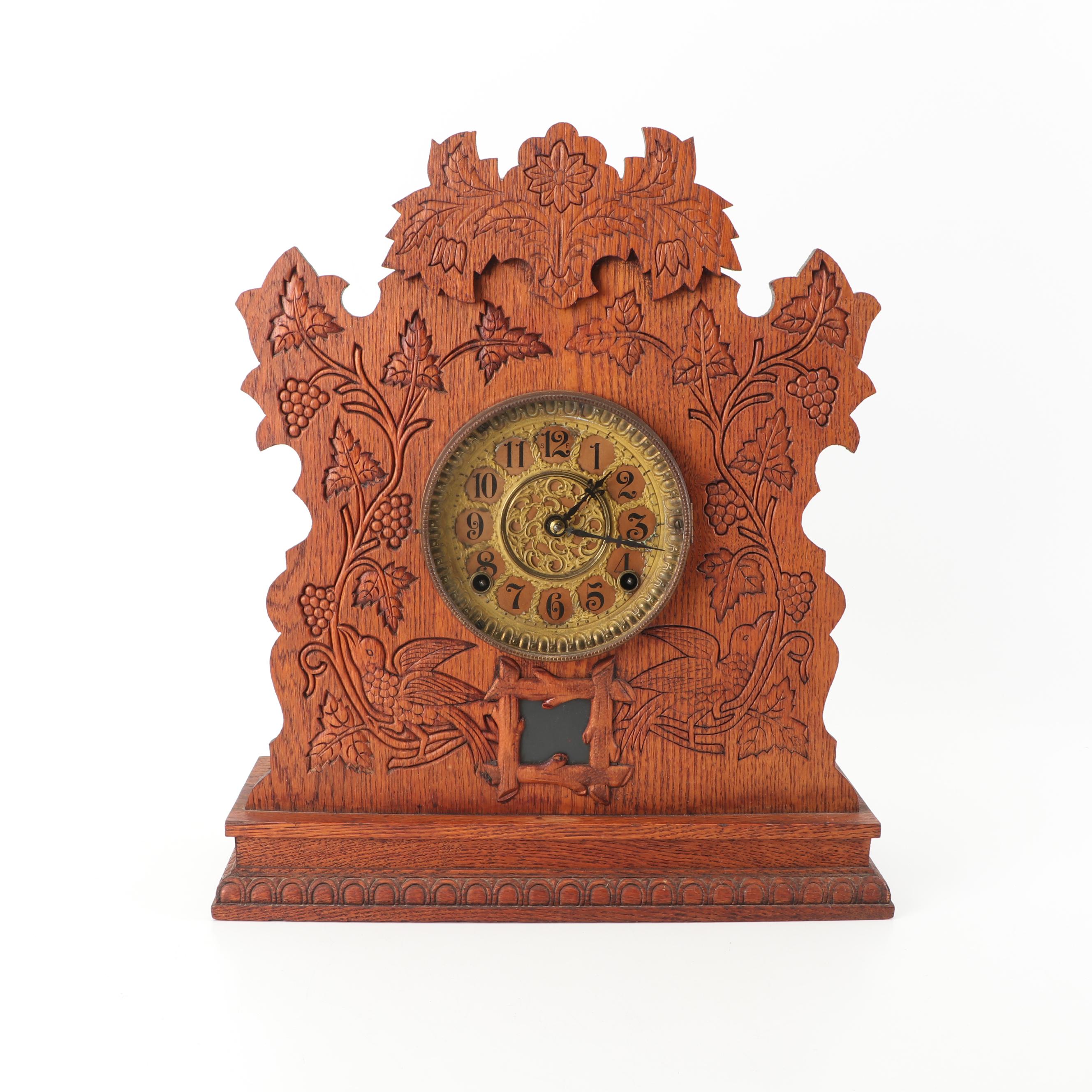 Antique Gilbert Clock Co. "Champion M" Gingerbread Mantel Clock