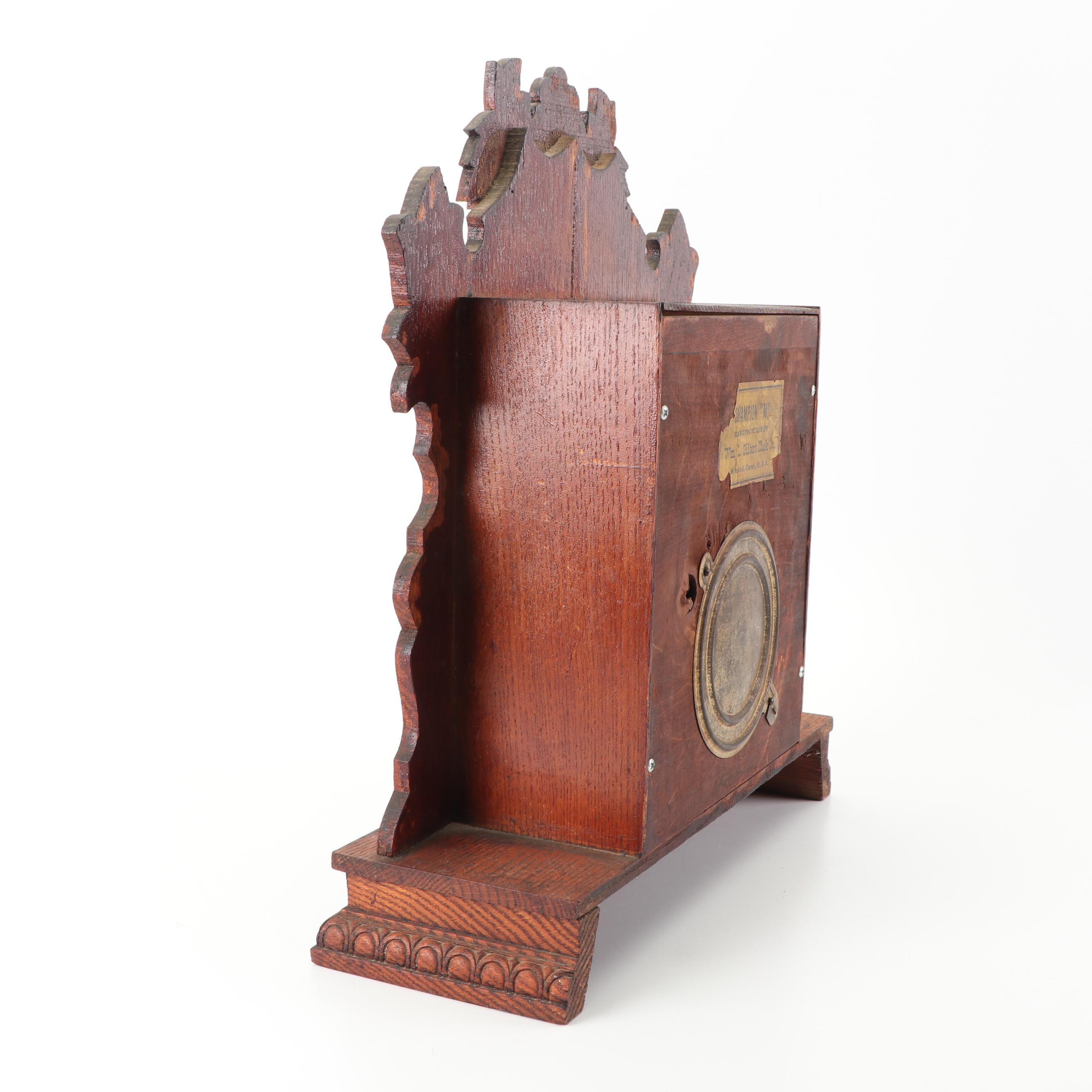 Antique Gilbert Clock Co. "Champion M" Gingerbread Mantel Clock