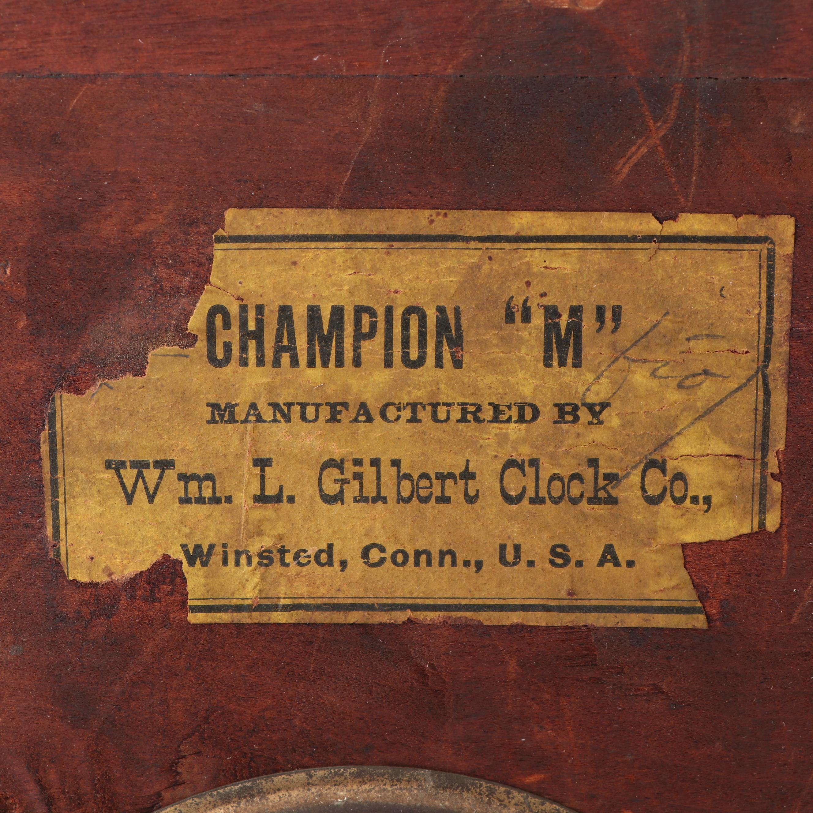 Antique Gilbert Clock Co. "Champion M" Gingerbread Mantel Clock