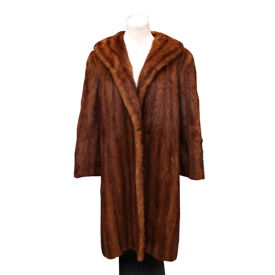 Pogue's Women's Dyed Mahogany Marten Fur Coat