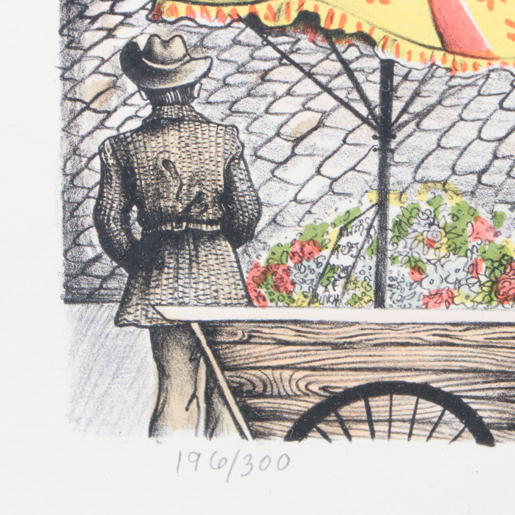 Polly Chase Limited Edition Lithograph Street Scene