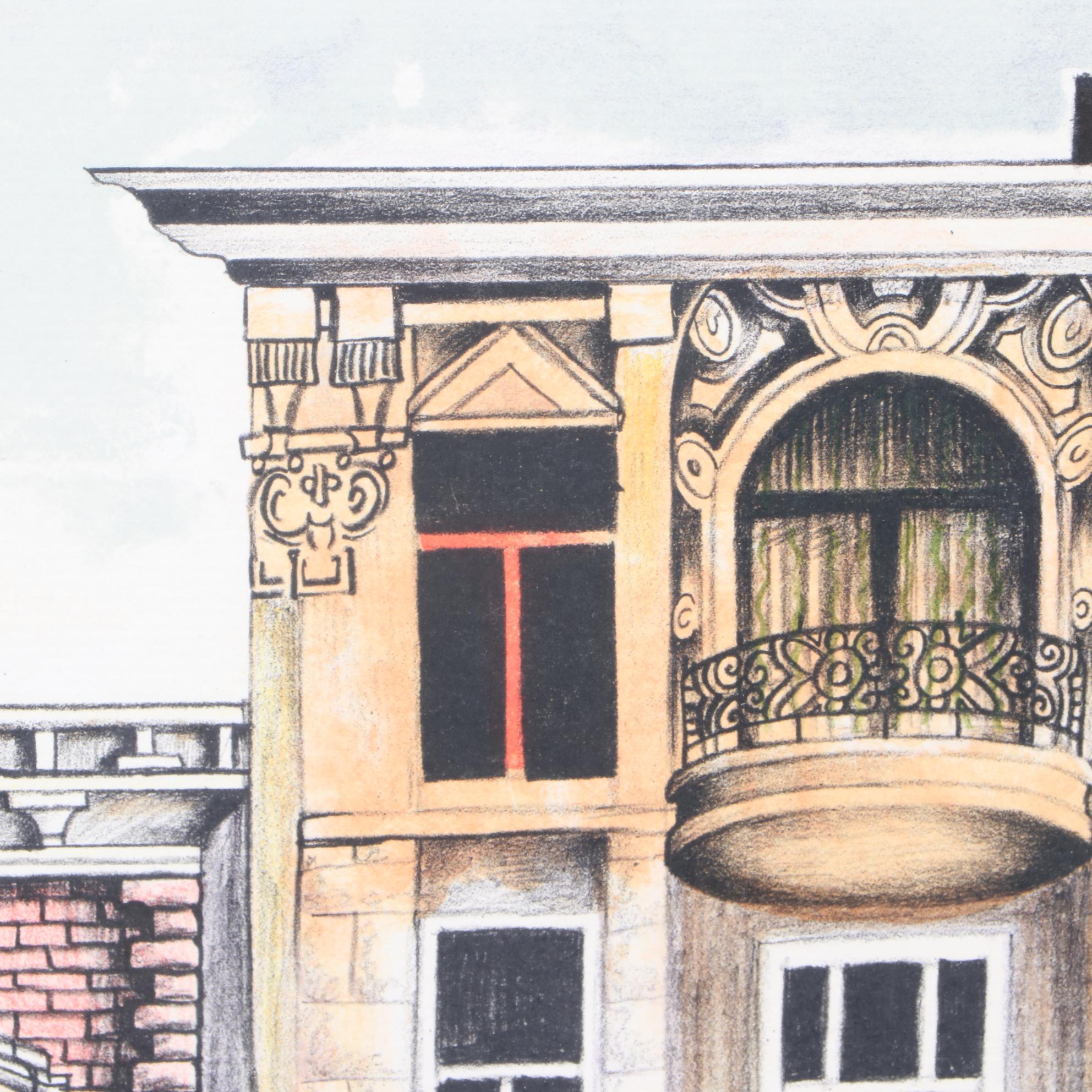 Polly Chase Limited Edition Lithograph Street Scene