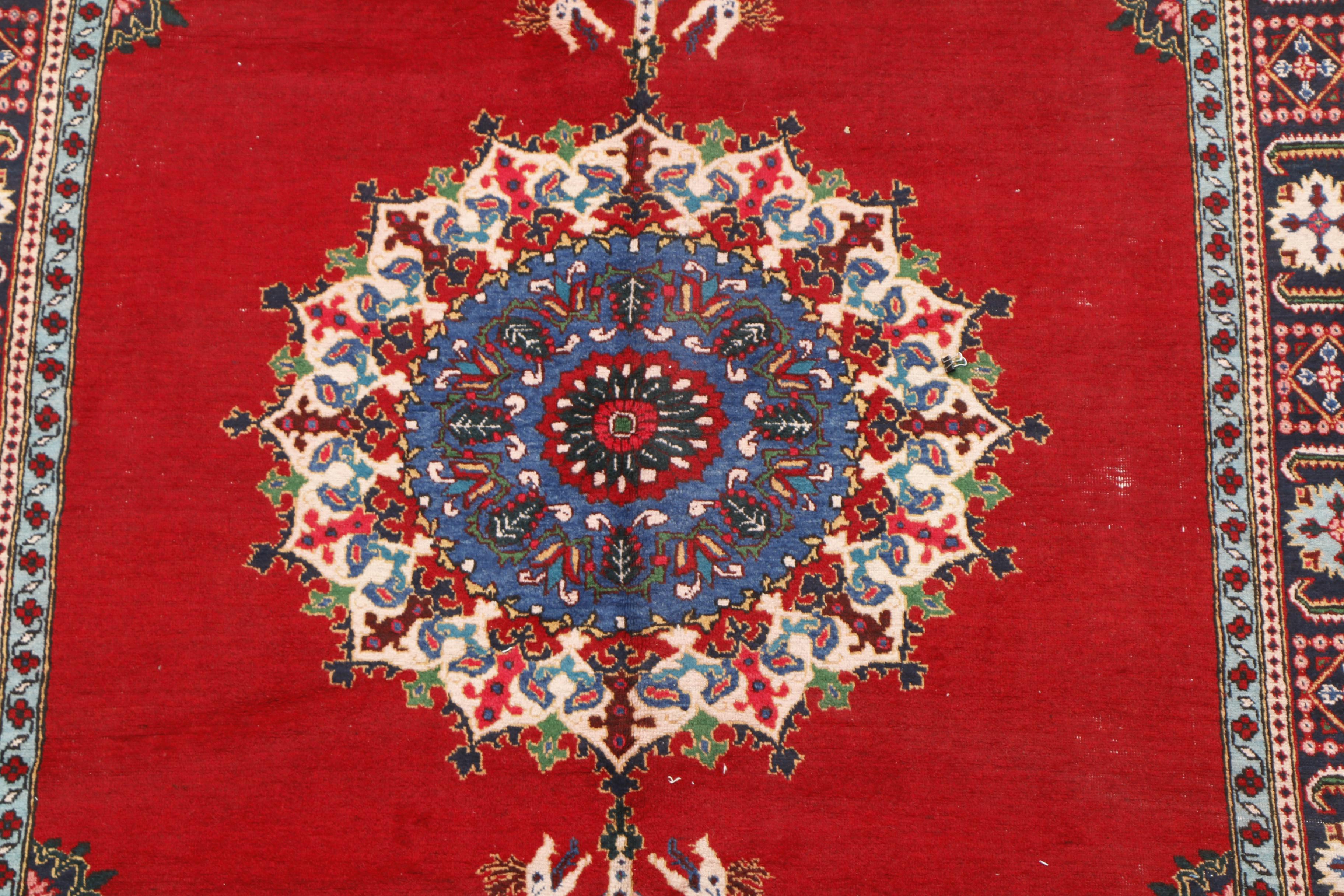 Hand-Knotted Persian Tabriz Wool Area Rug