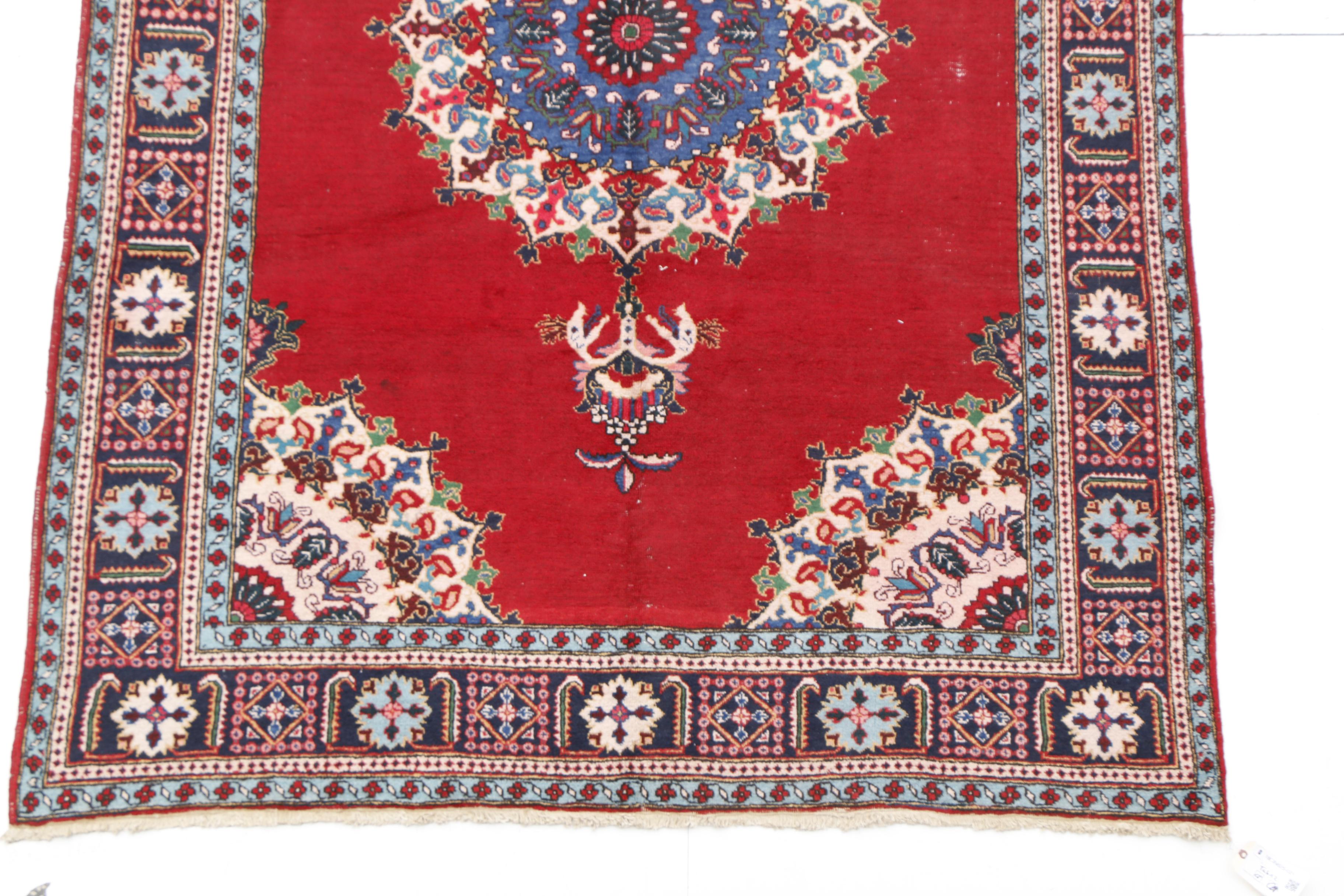Hand-Knotted Persian Tabriz Wool Area Rug
