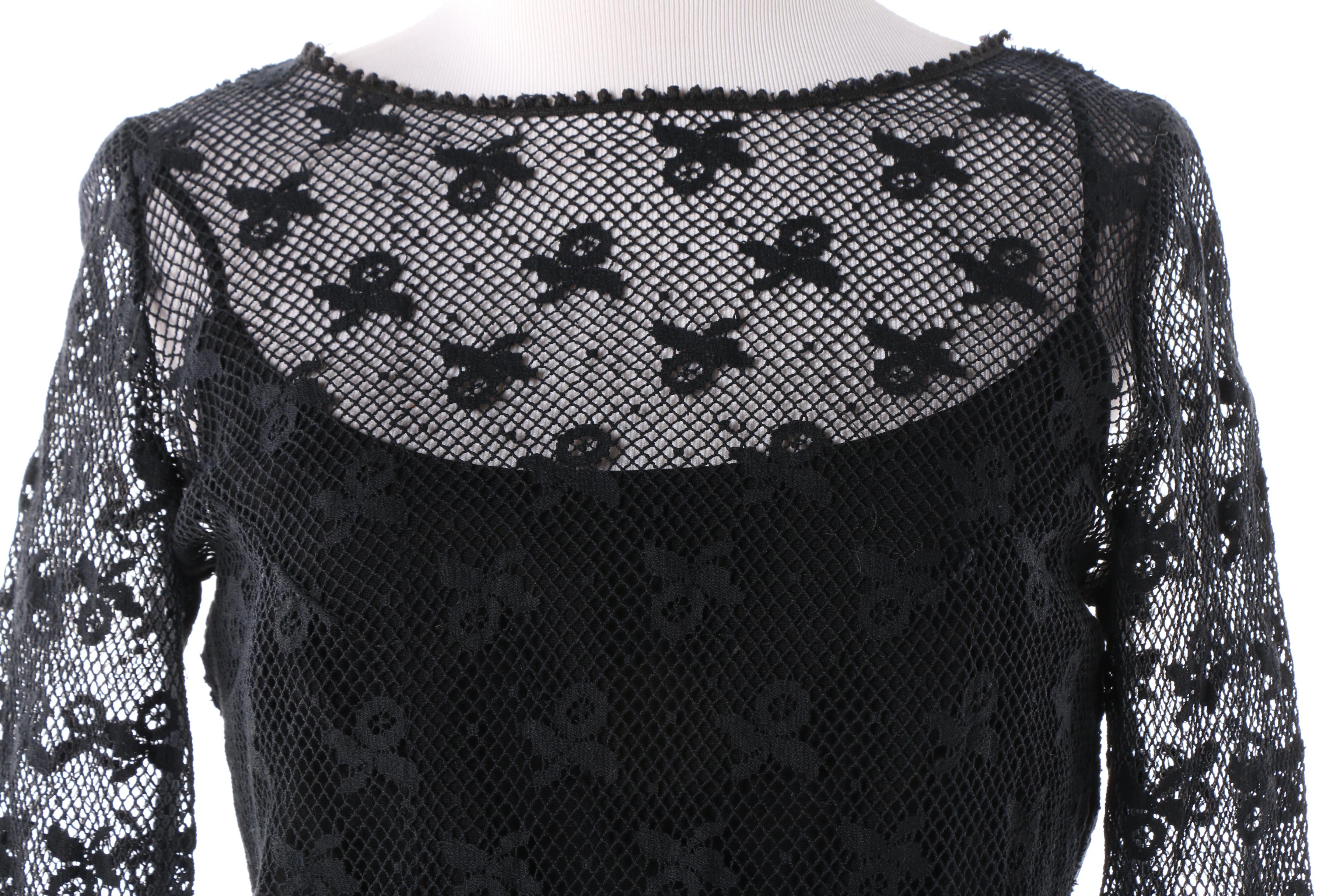 Vintage Ann Barry Jr. Black Cocktail Dress with Pink Accents