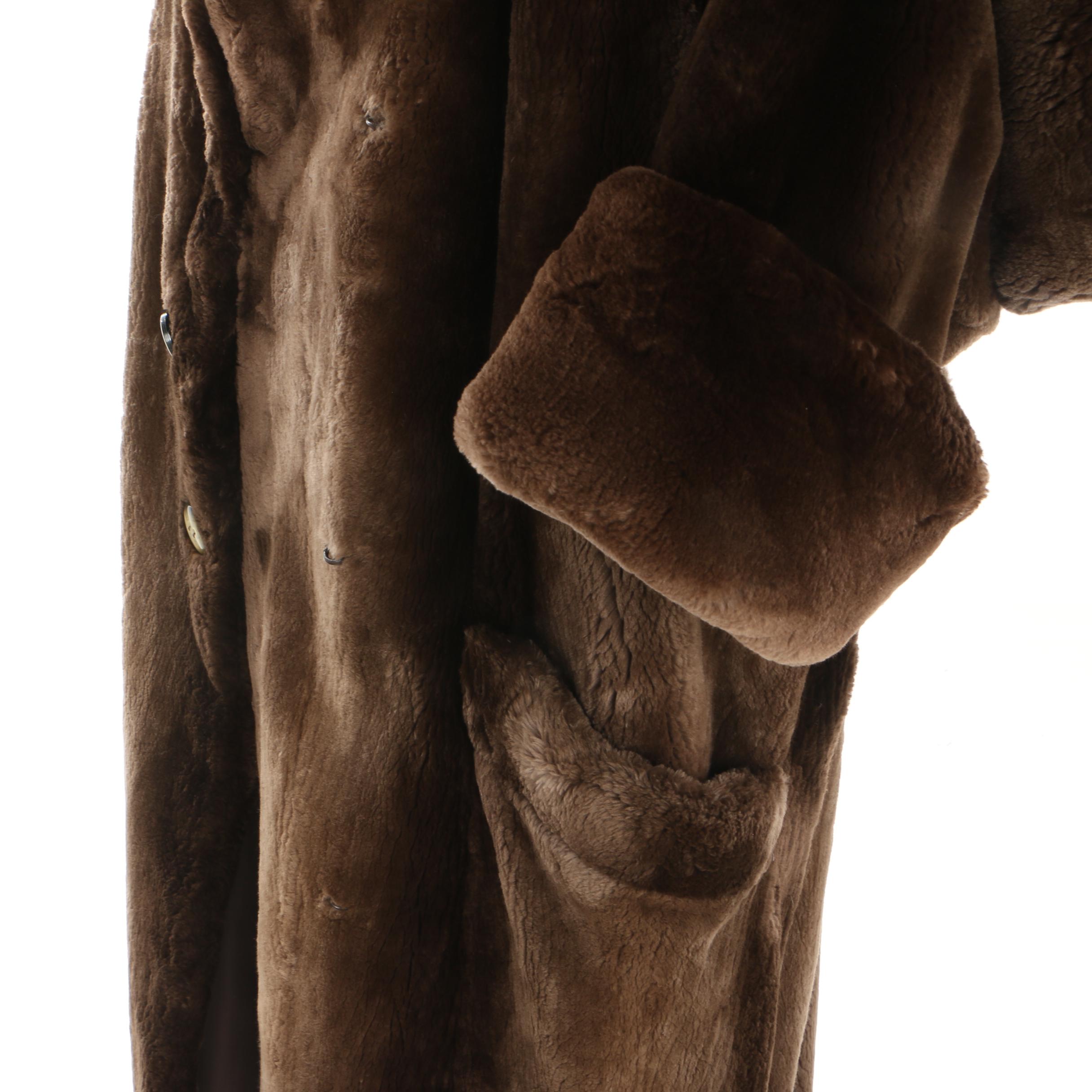 Women's Vintage Revillon Sheared Beaver Fur Double-Breasted Coat