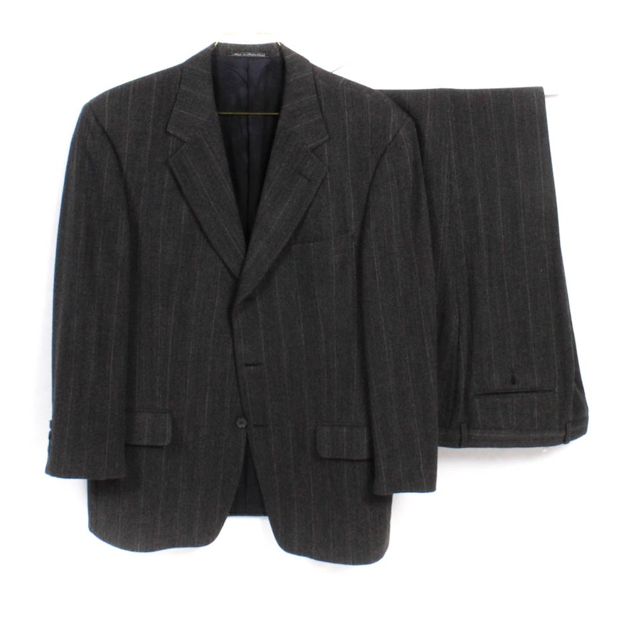 Men's Ermenegildo Zenga Soft Gray Pinstripe Wool Suit