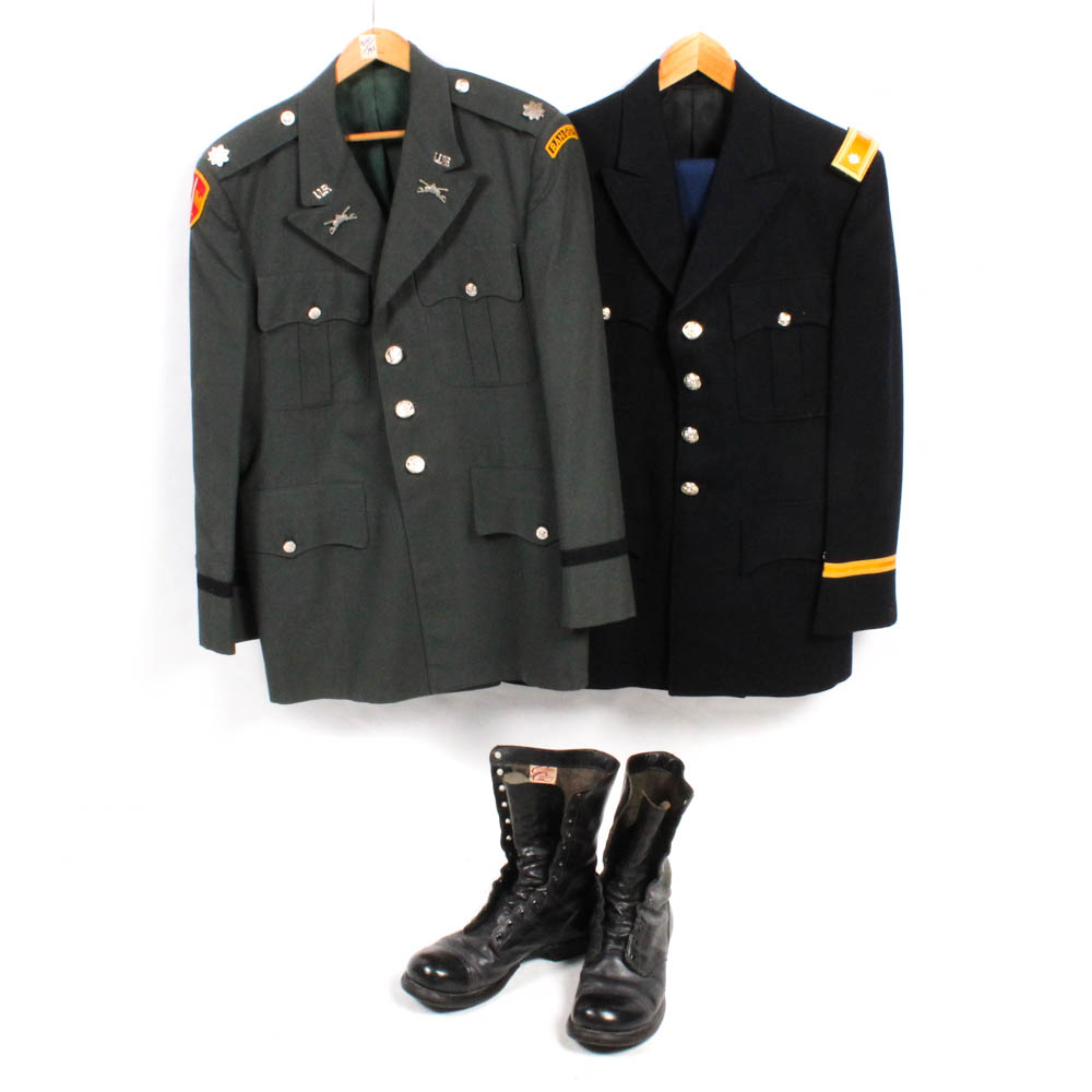 Army Ranger Officer Green Uniform and Dress Blue with Epaulets