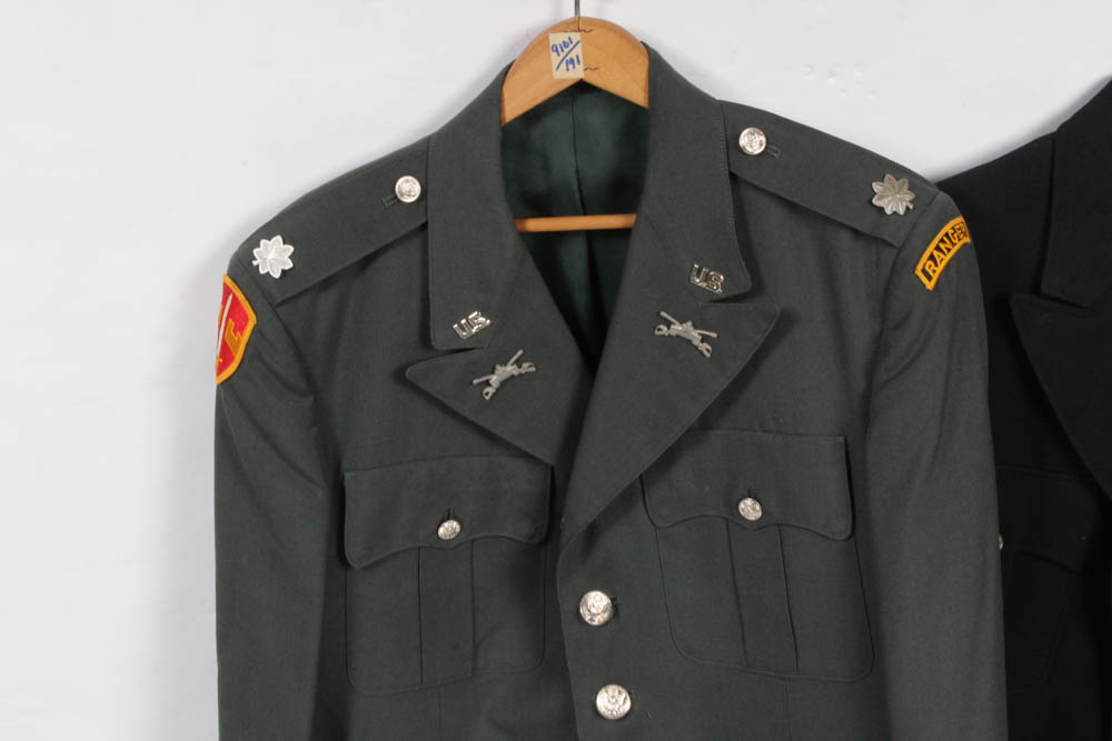 Army Ranger Officer Green Uniform and Dress Blue with Epaulets