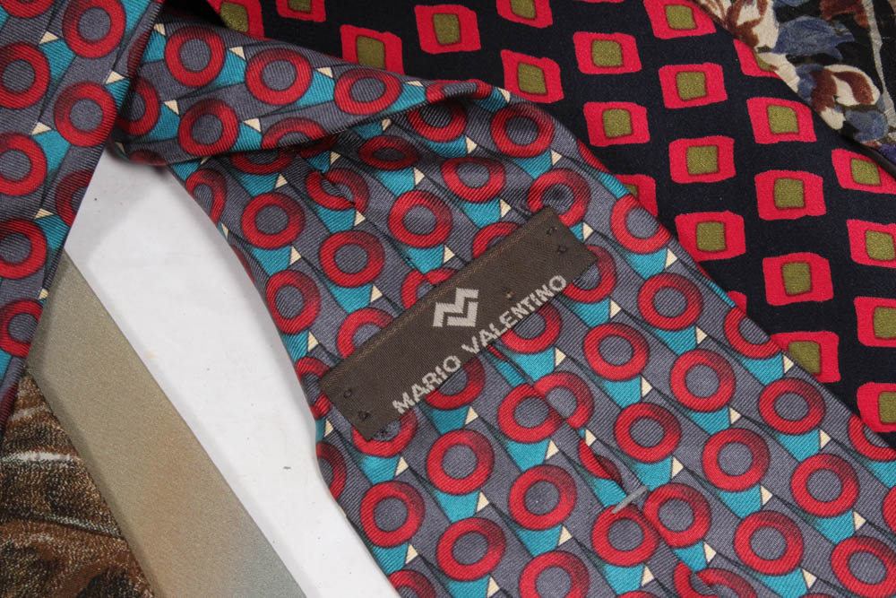 Men's Prada Plaid Slacks and Over Fifty Designer Neckties