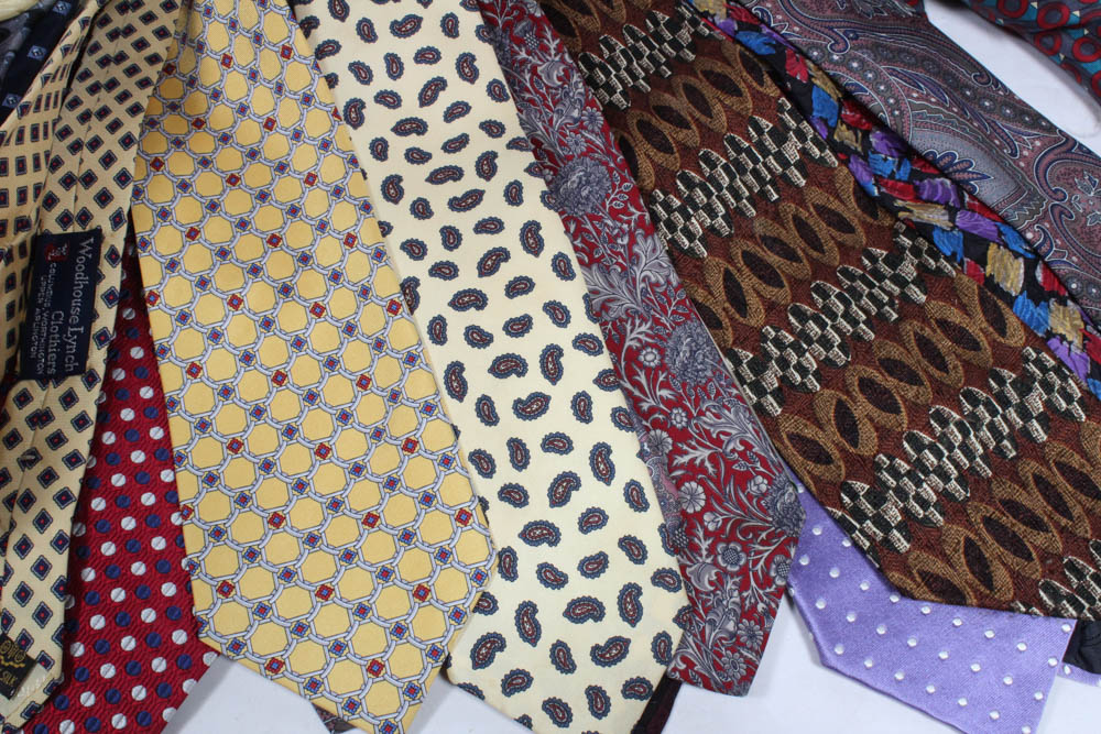 Men's Prada Plaid Slacks and Over Fifty Designer Neckties