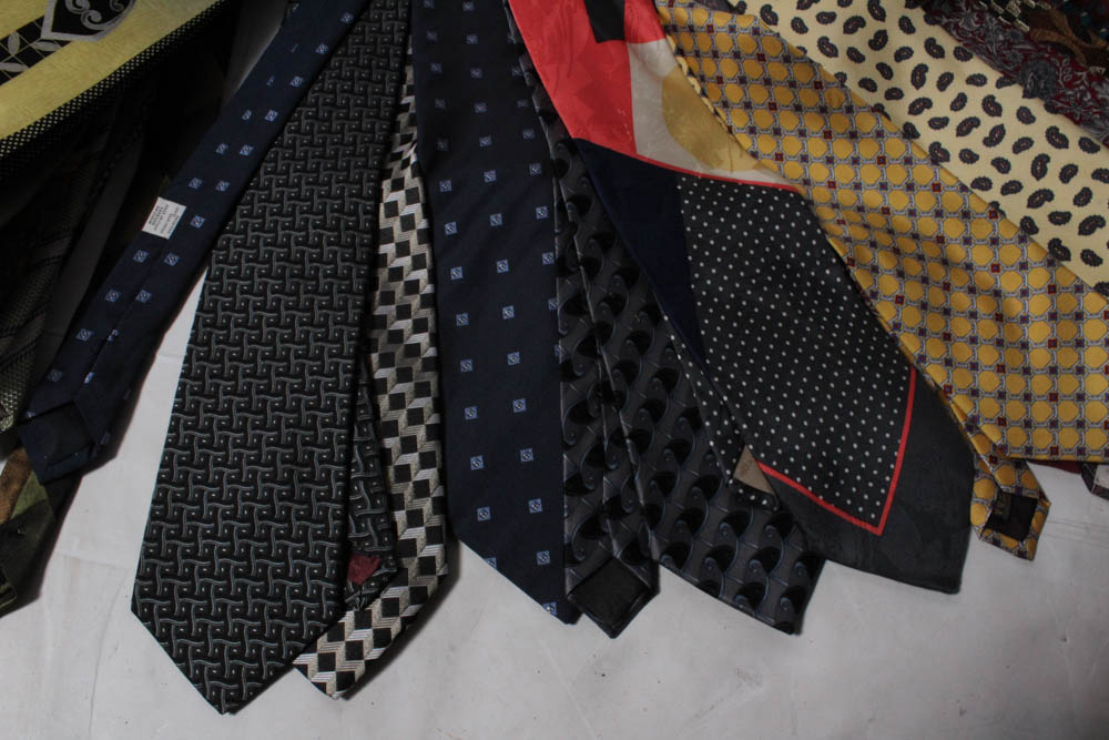 Men's Prada Plaid Slacks and Over Fifty Designer Neckties