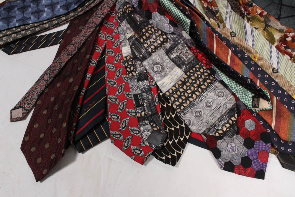 Men's Prada Plaid Slacks and Over Fifty Designer Neckties