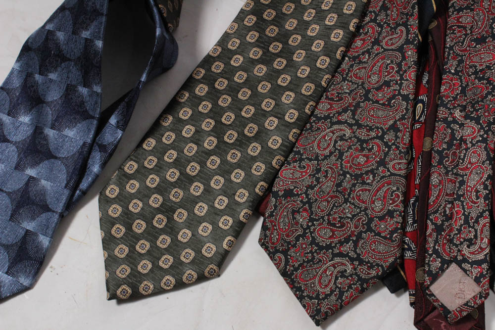 Men's Prada Plaid Slacks and Over Fifty Designer Neckties