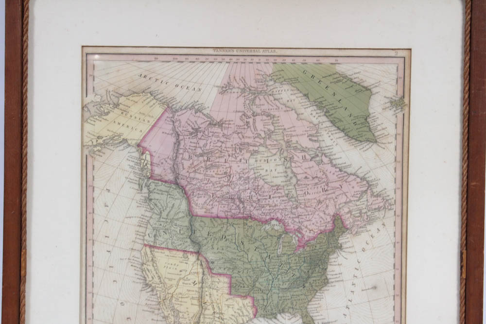 1836 H. S. Tanner Hand-Colored Map of North America