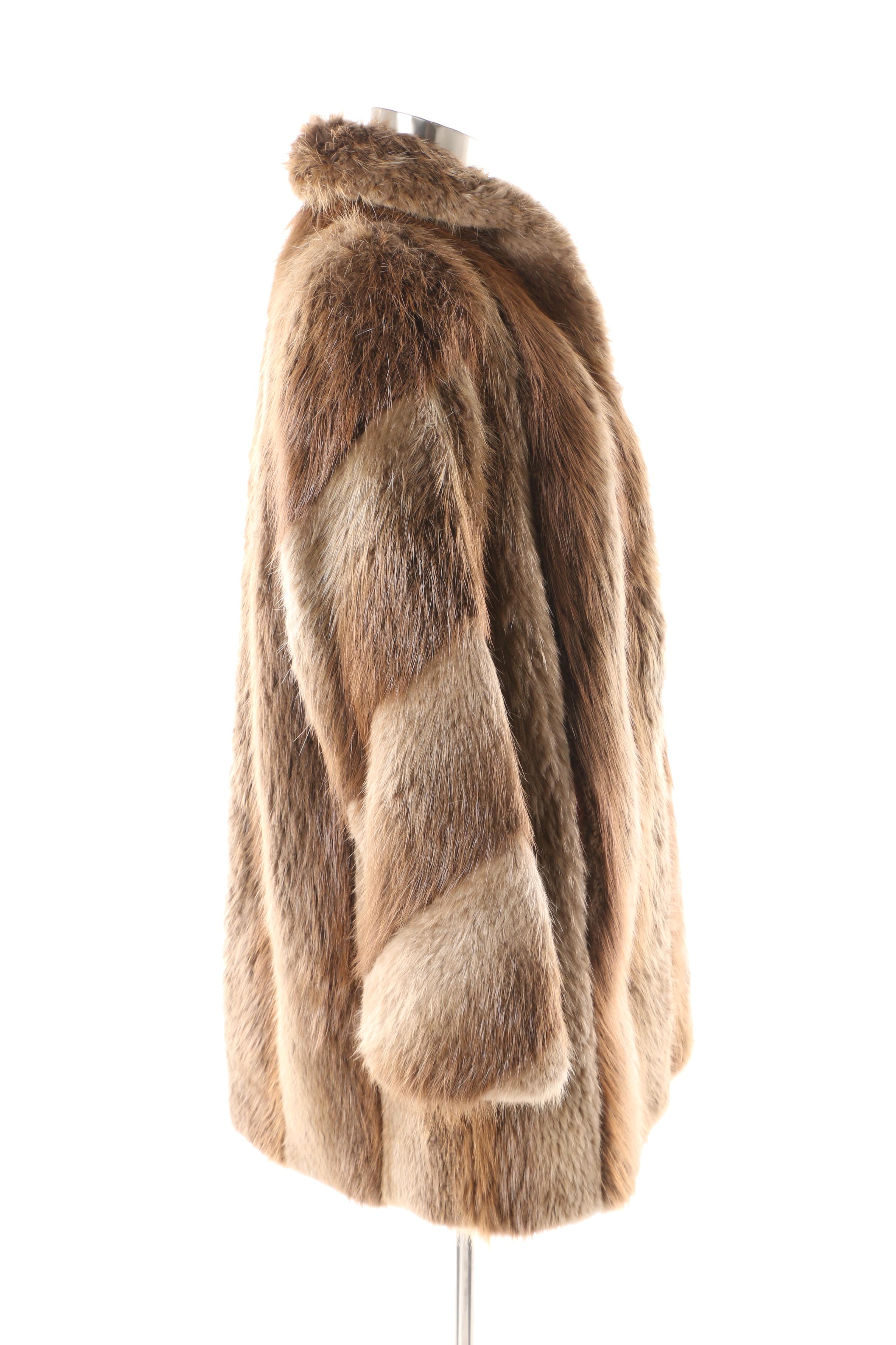 Women's Vintage The Evans Collection Brown Beaver Fur Coat