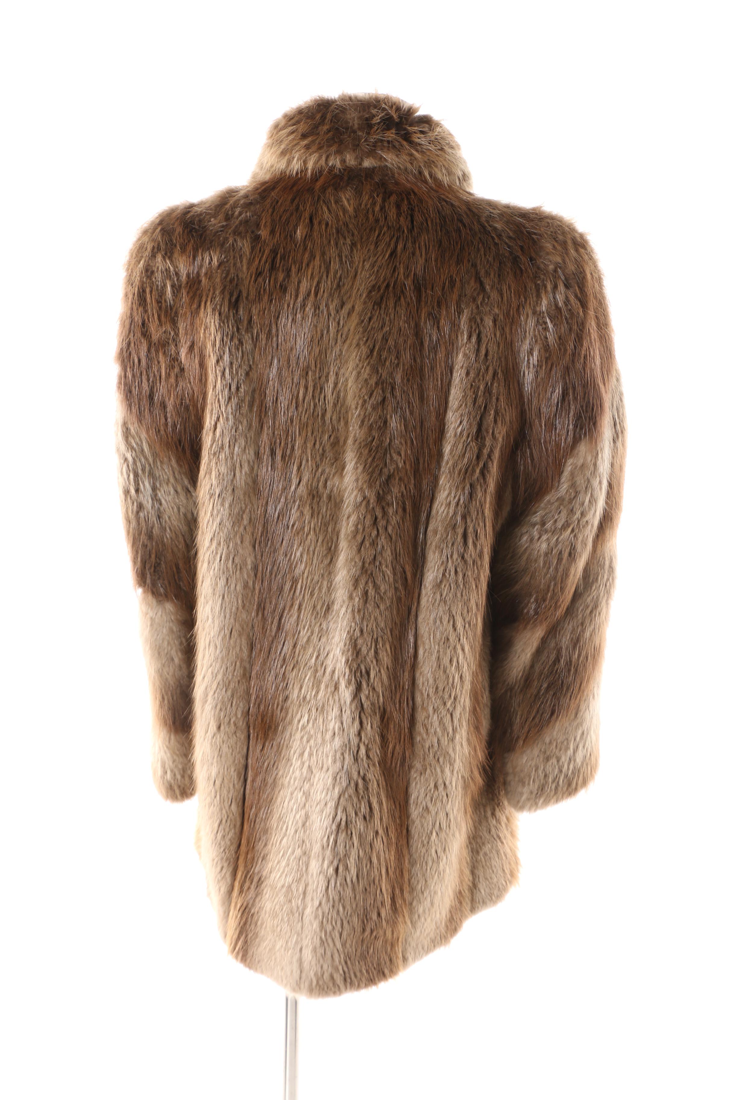 Women's Vintage The Evans Collection Brown Beaver Fur Coat
