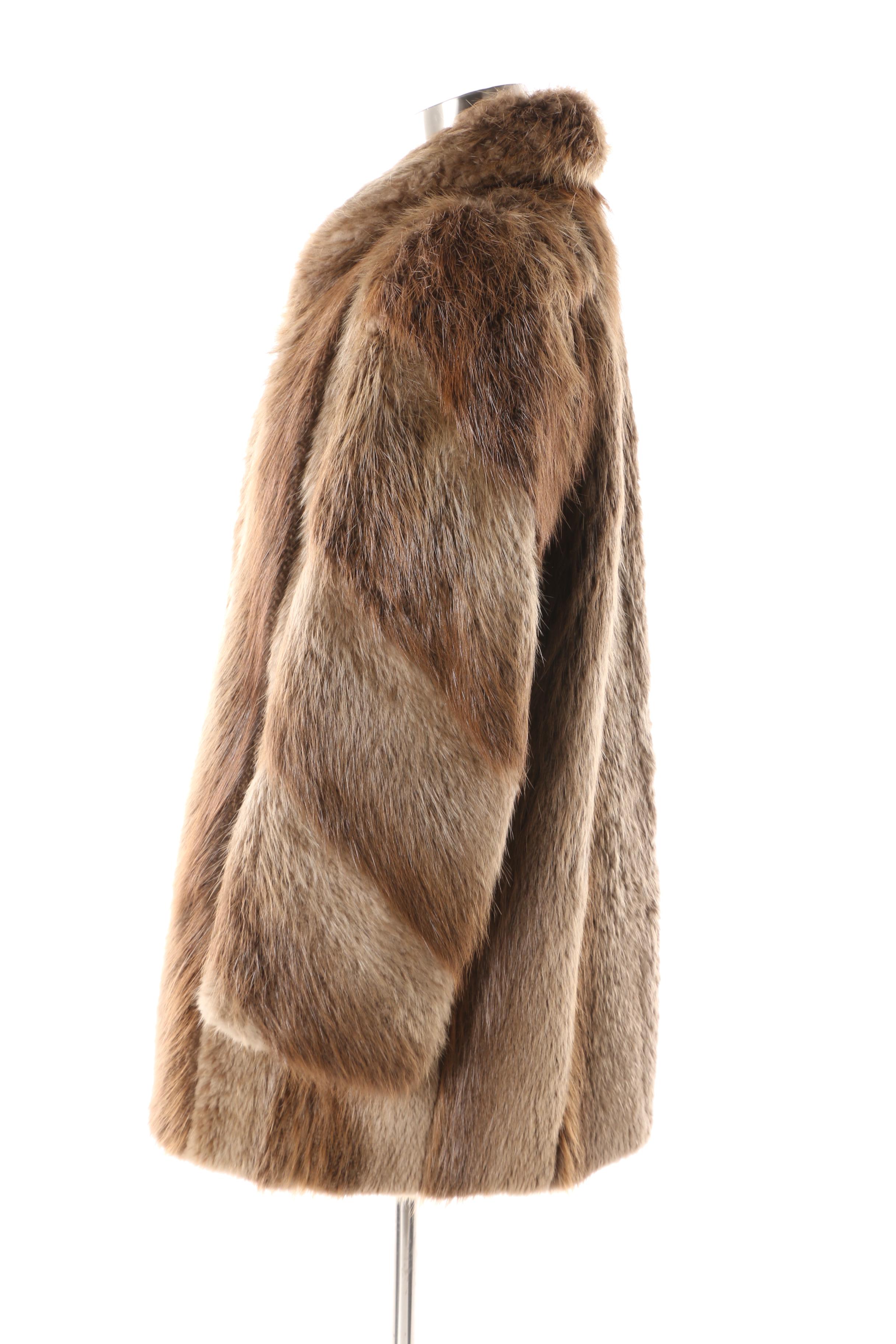 Women's Vintage The Evans Collection Brown Beaver Fur Coat